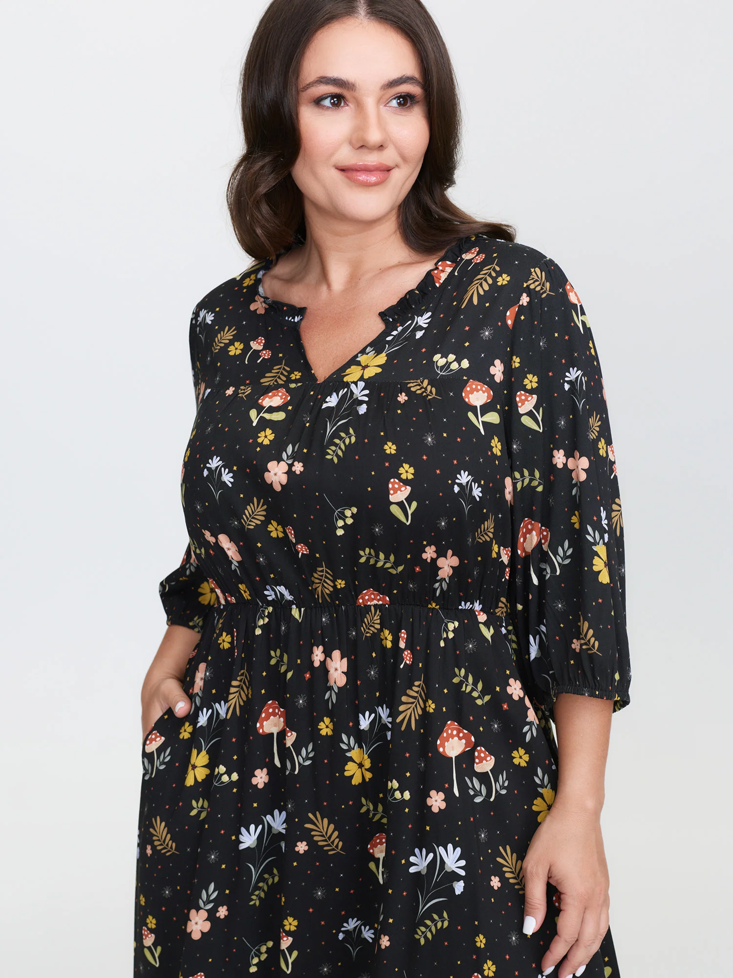 Rayon Falling For Floral Print Pockets Maxi Dress - Image 3