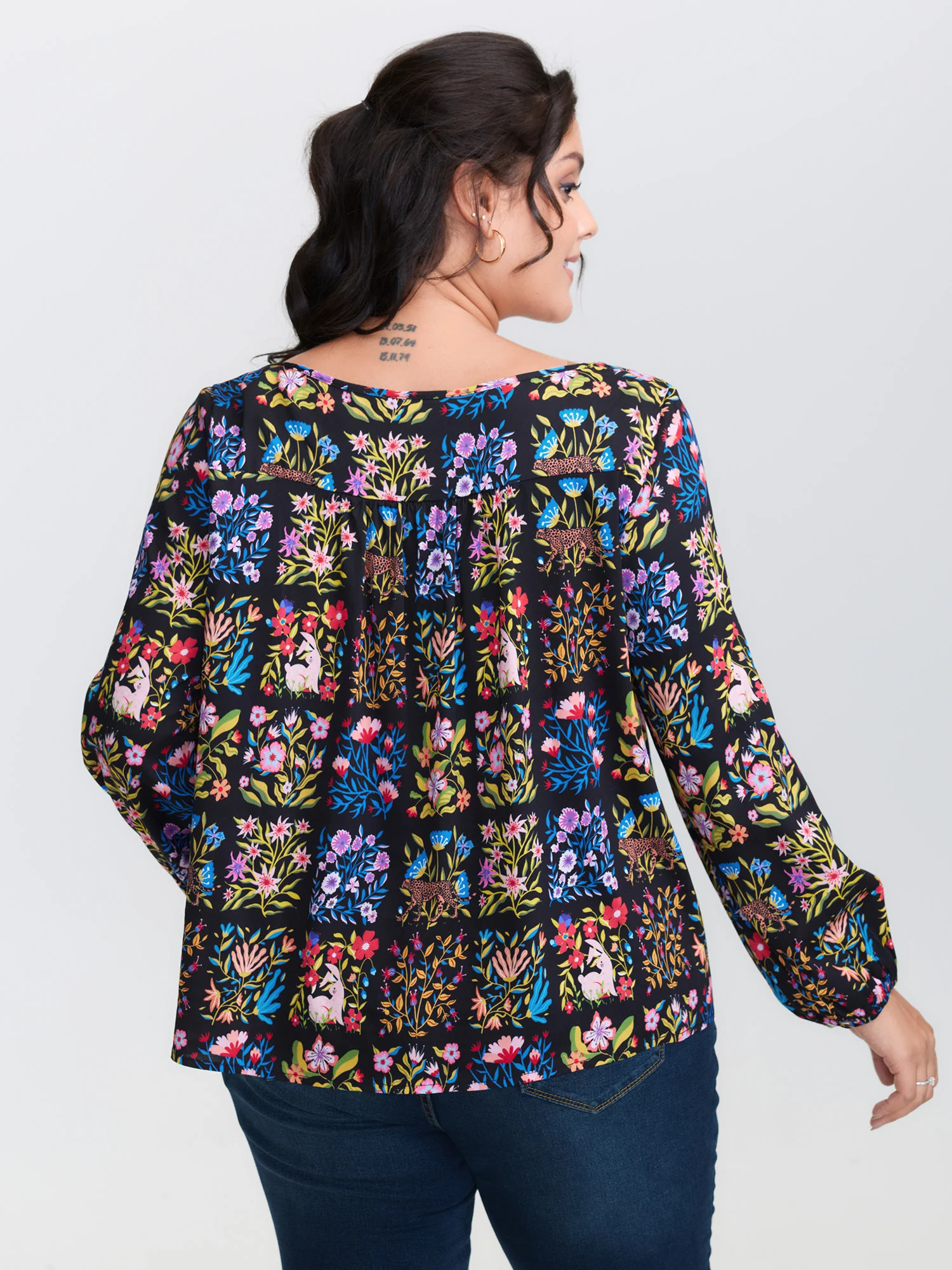 Rayon Floral Collage Lace Blouse - Image 4