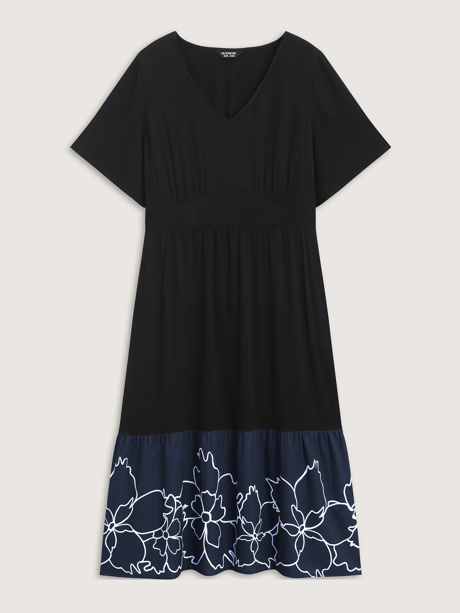 Rayon Floral Hem Cinched-Waist Midi Dress - Image 7