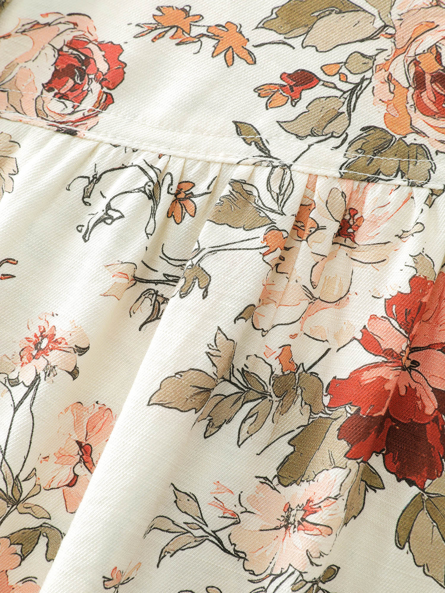 Rayon Floral Print Button-Down Shirt - Image 5