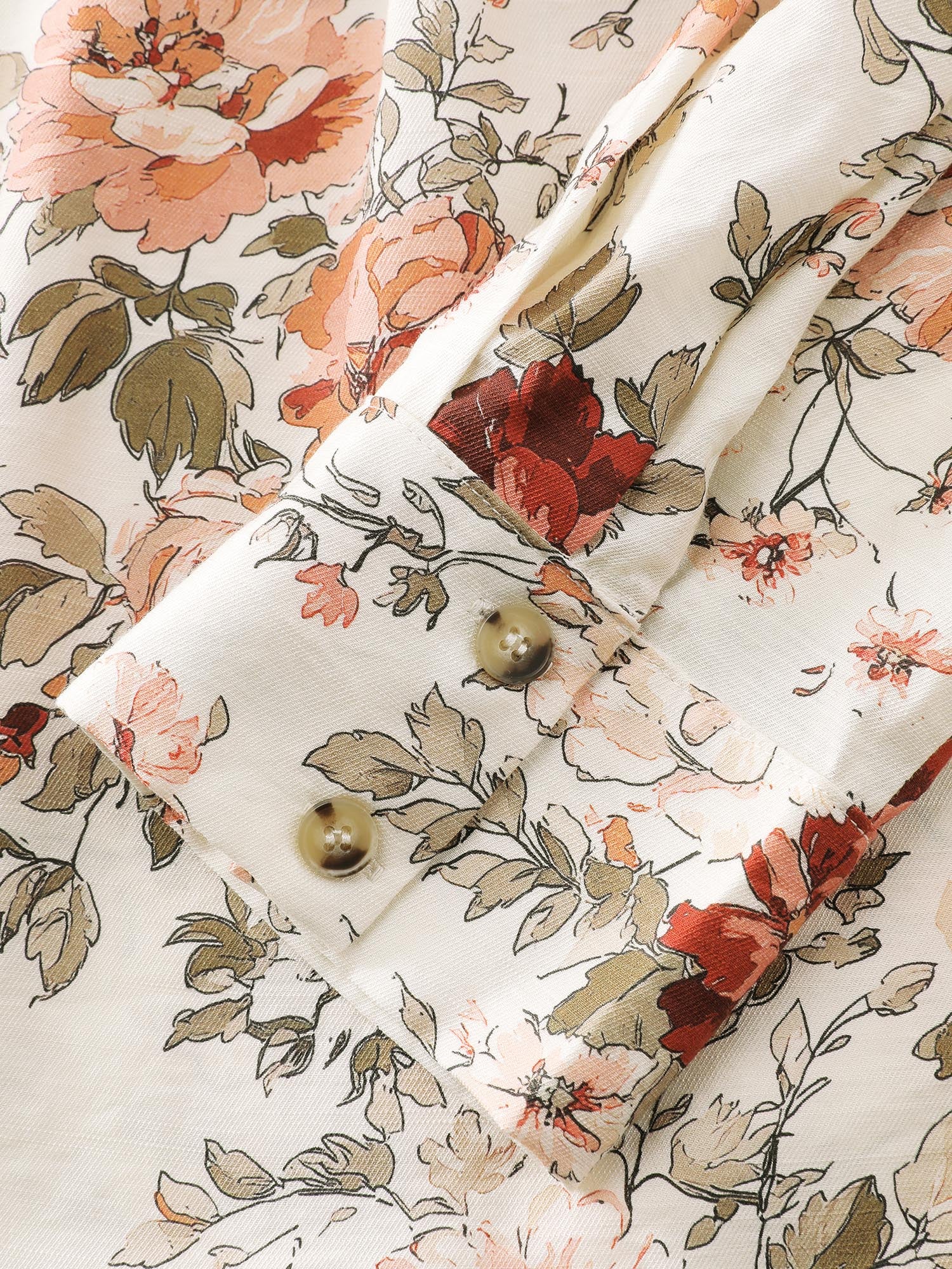 Rayon Floral Print Button-Down Shirt - Image 6