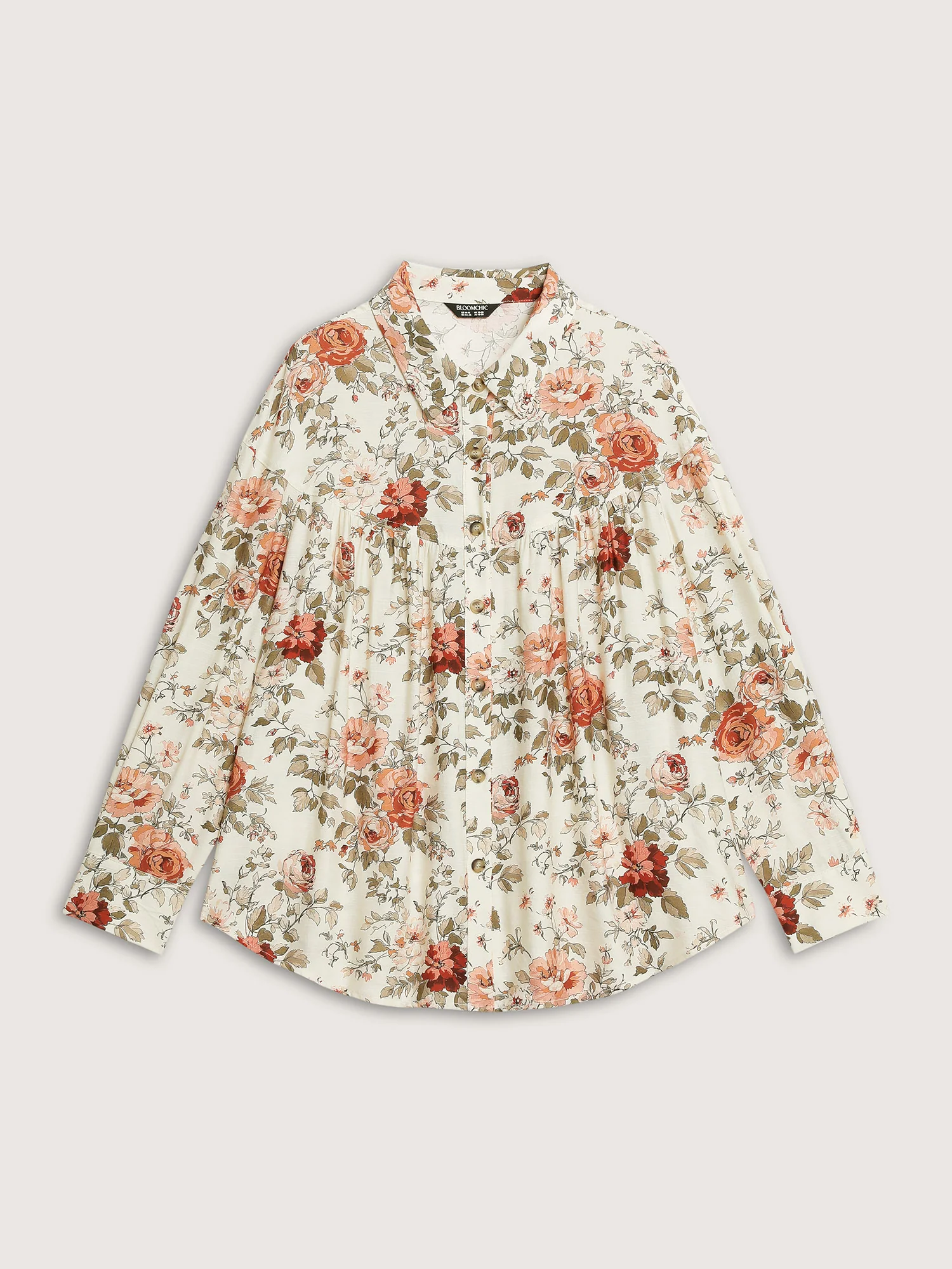 Rayon Floral Print Button-Down Shirt - Image 7