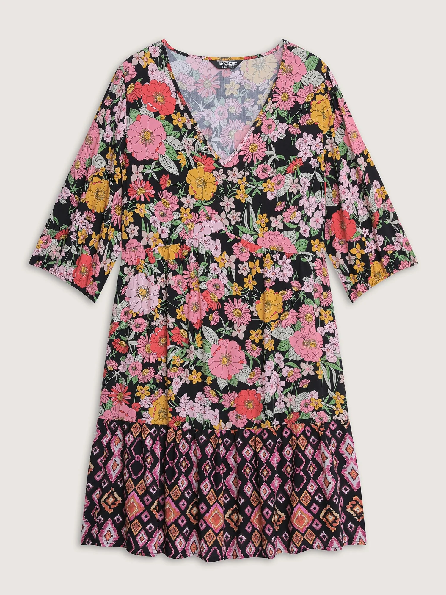 Rayon Floral Print Cinched Waist Mini Dress - Image 7