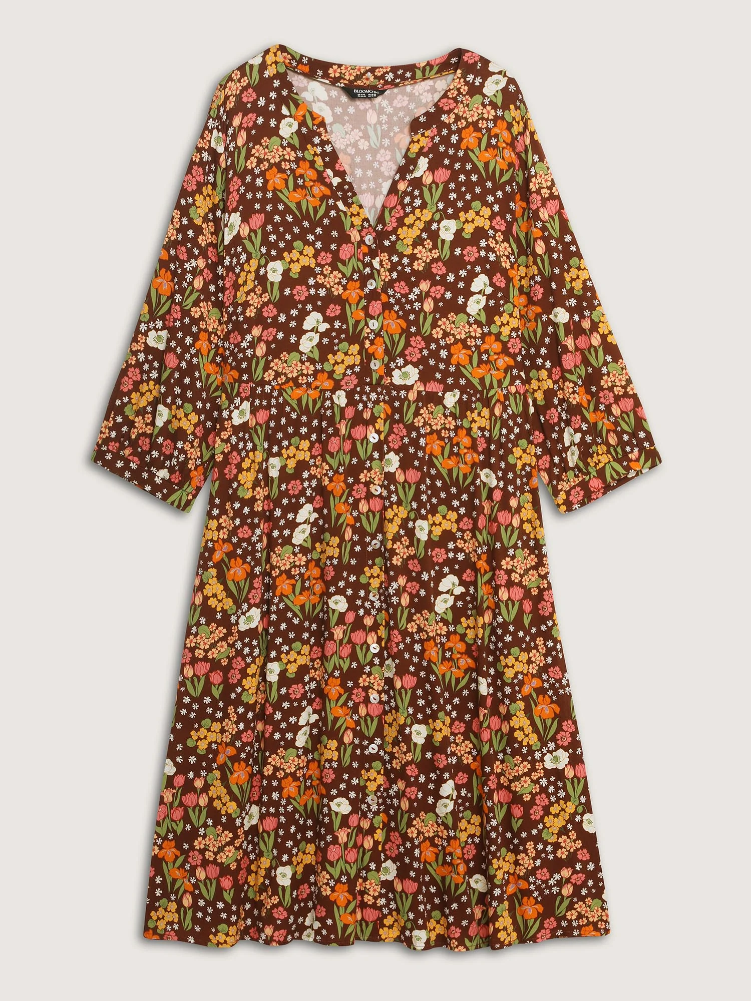 Rayon Floral Print Midi Dress - Image 7