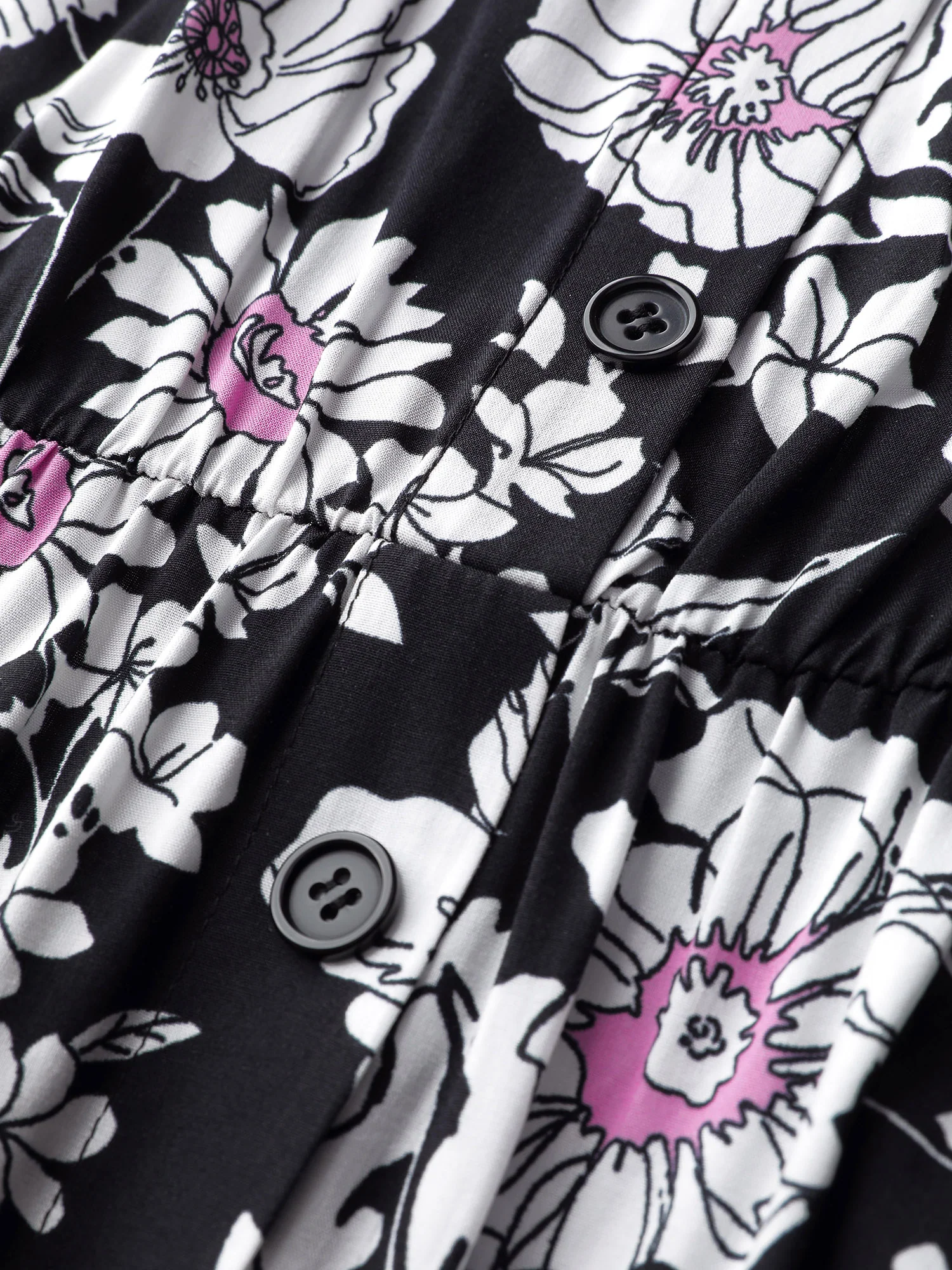 Rayon Floral Print Placket Maxi Dress - Image 6