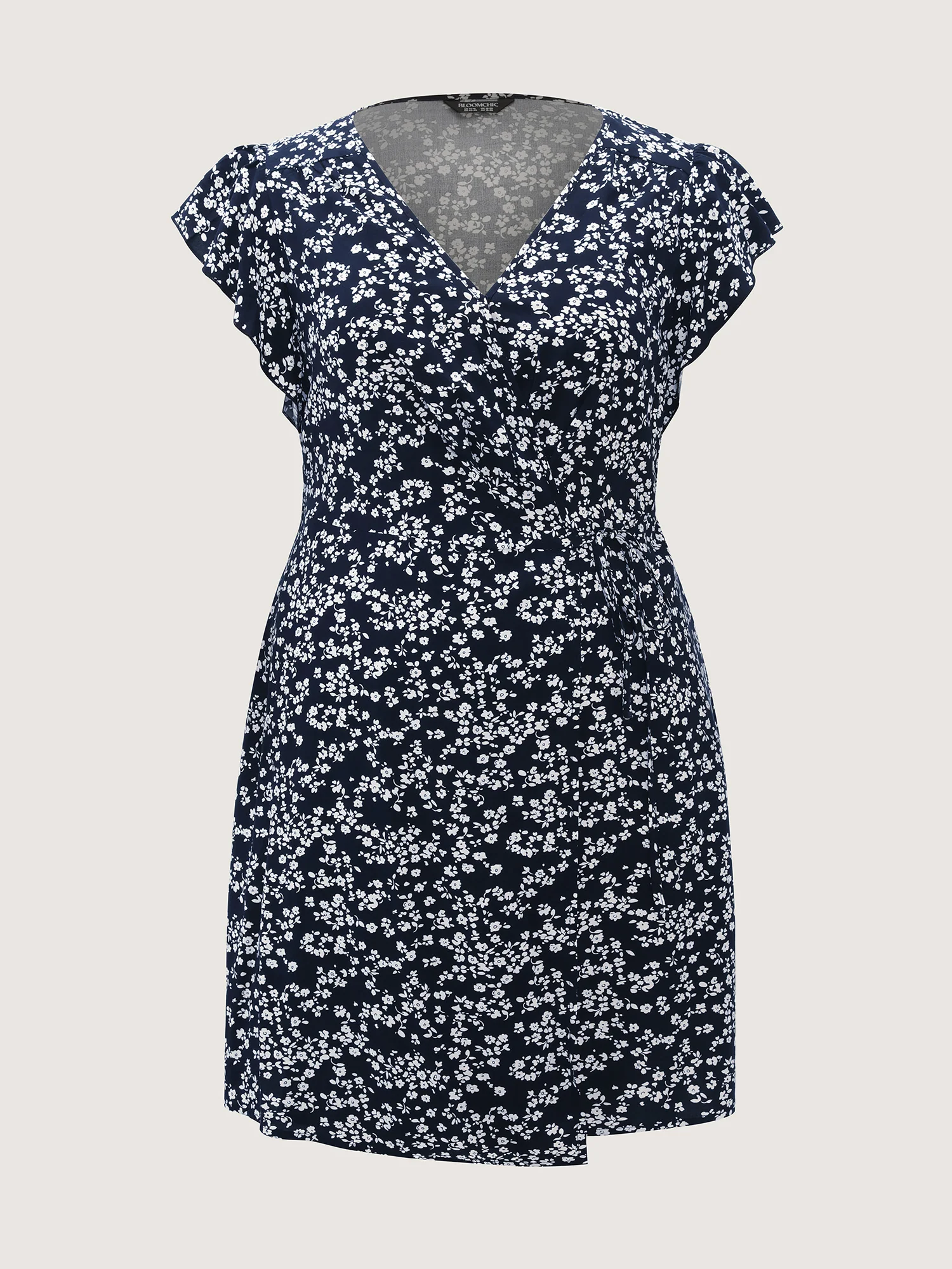 Rayon Floral Print Pleated Pockets Mini Dress - Image 7