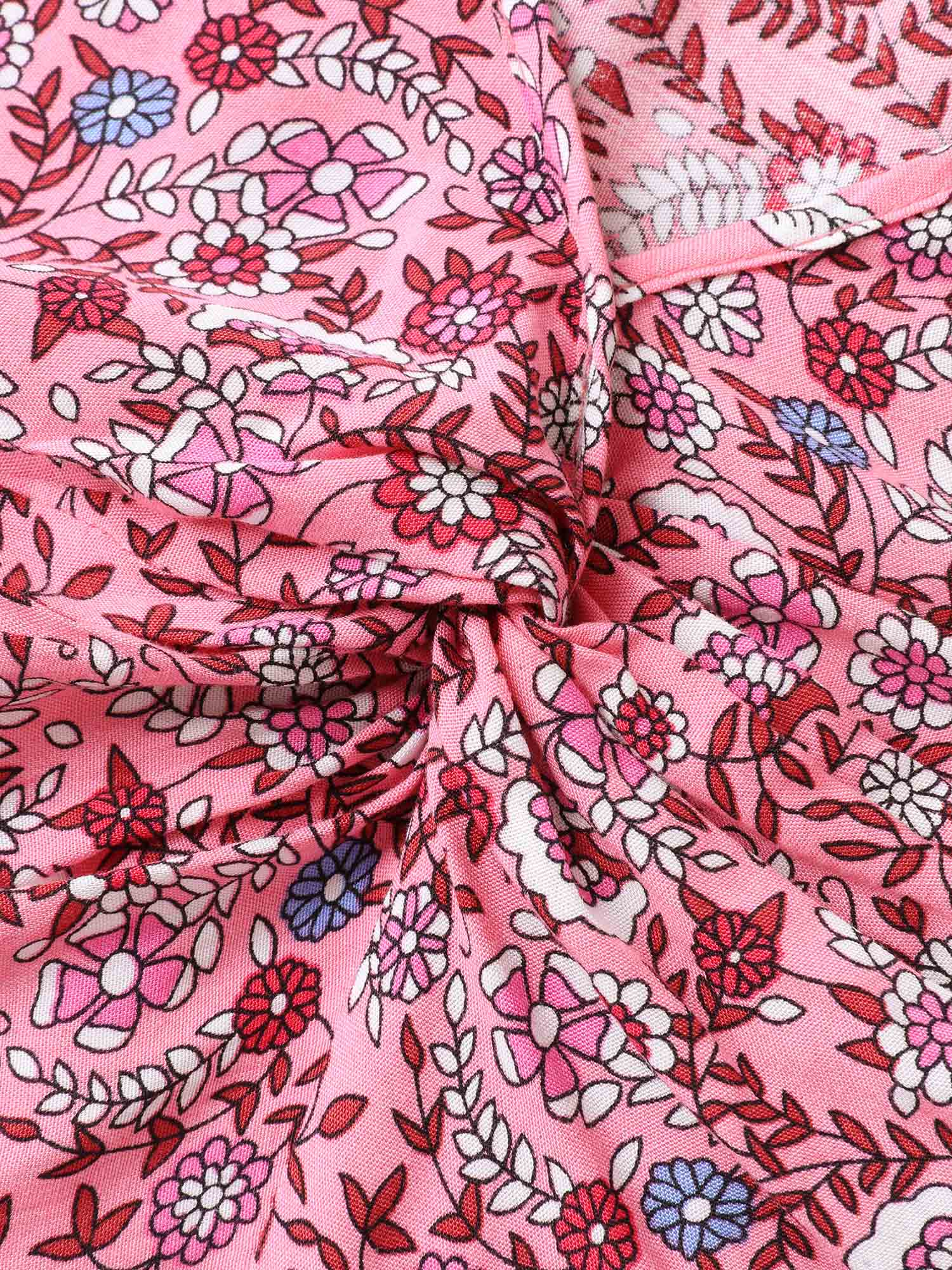 Rayon Floral Print Stretchy Waist Midi Dress - Image 6