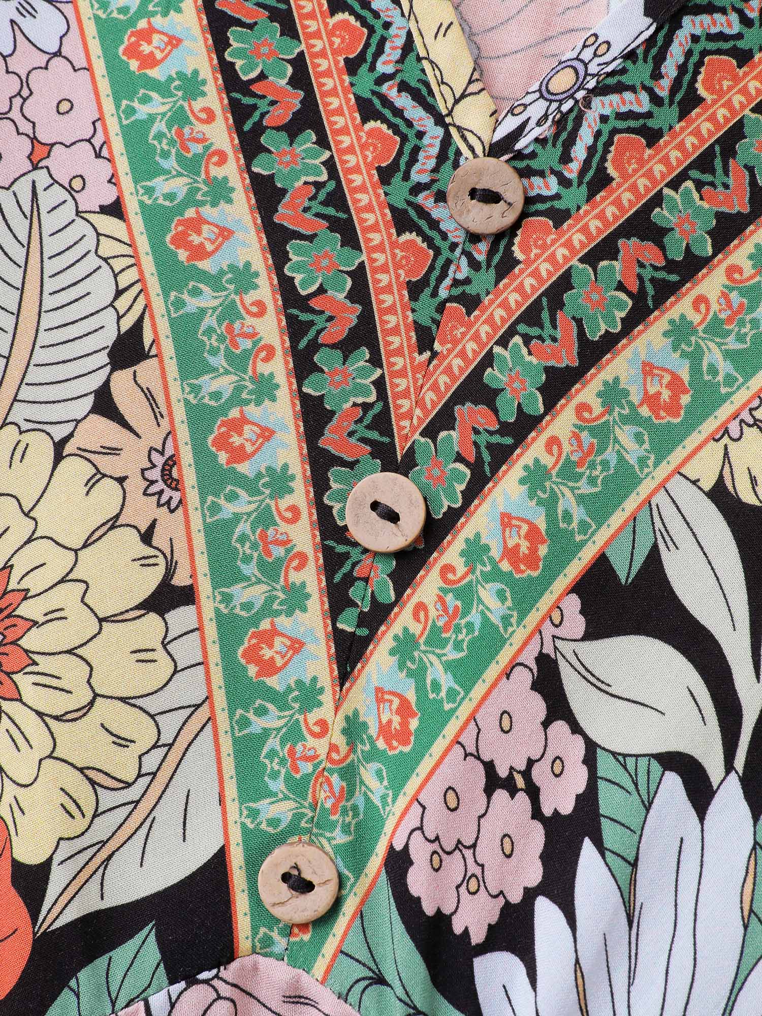 Rayon Floral Print V-Neck Maxi Dress - Image 5