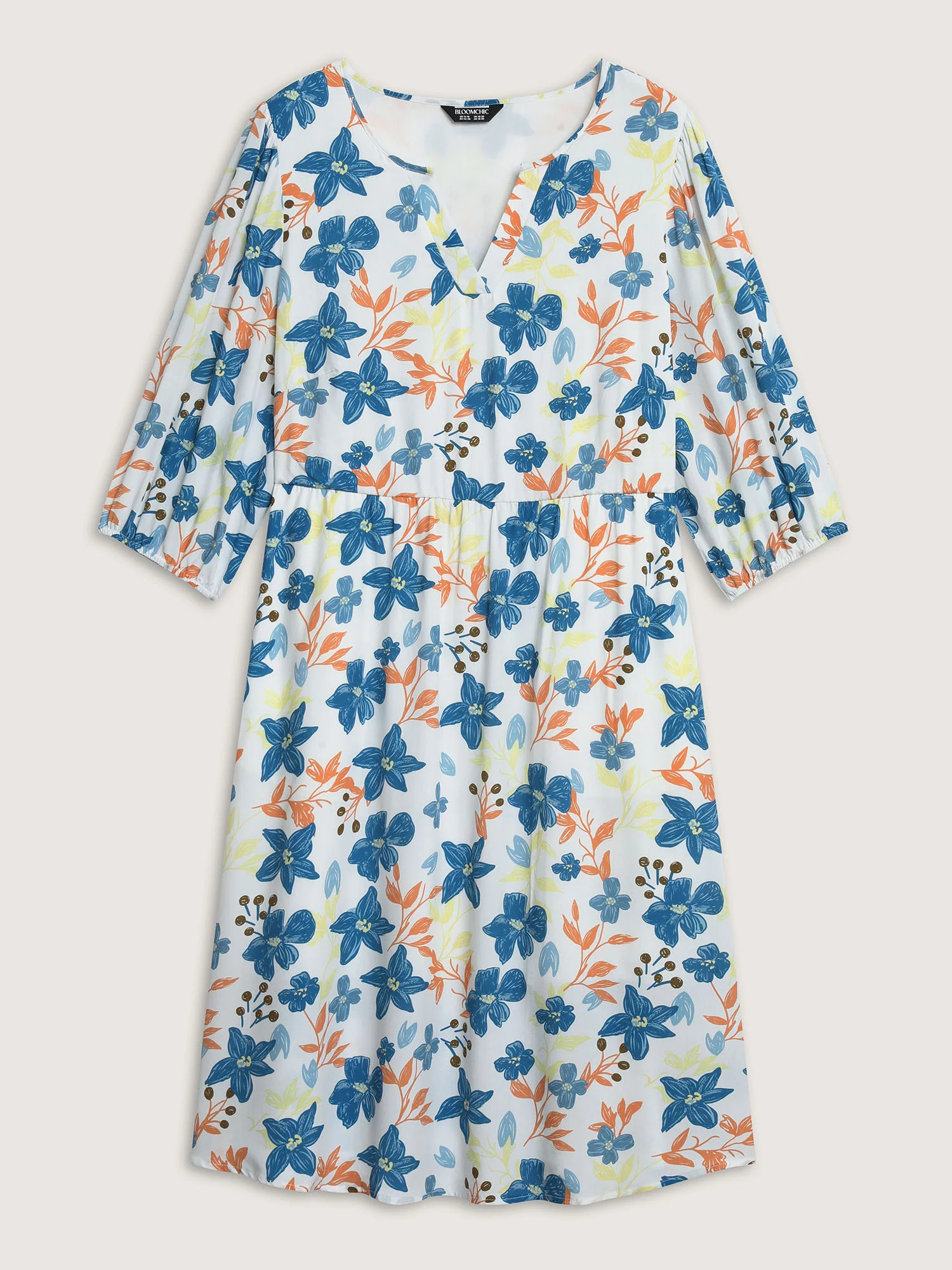 Rayon Floral Stretchy Waist Pockets Mini Dress - Image 7