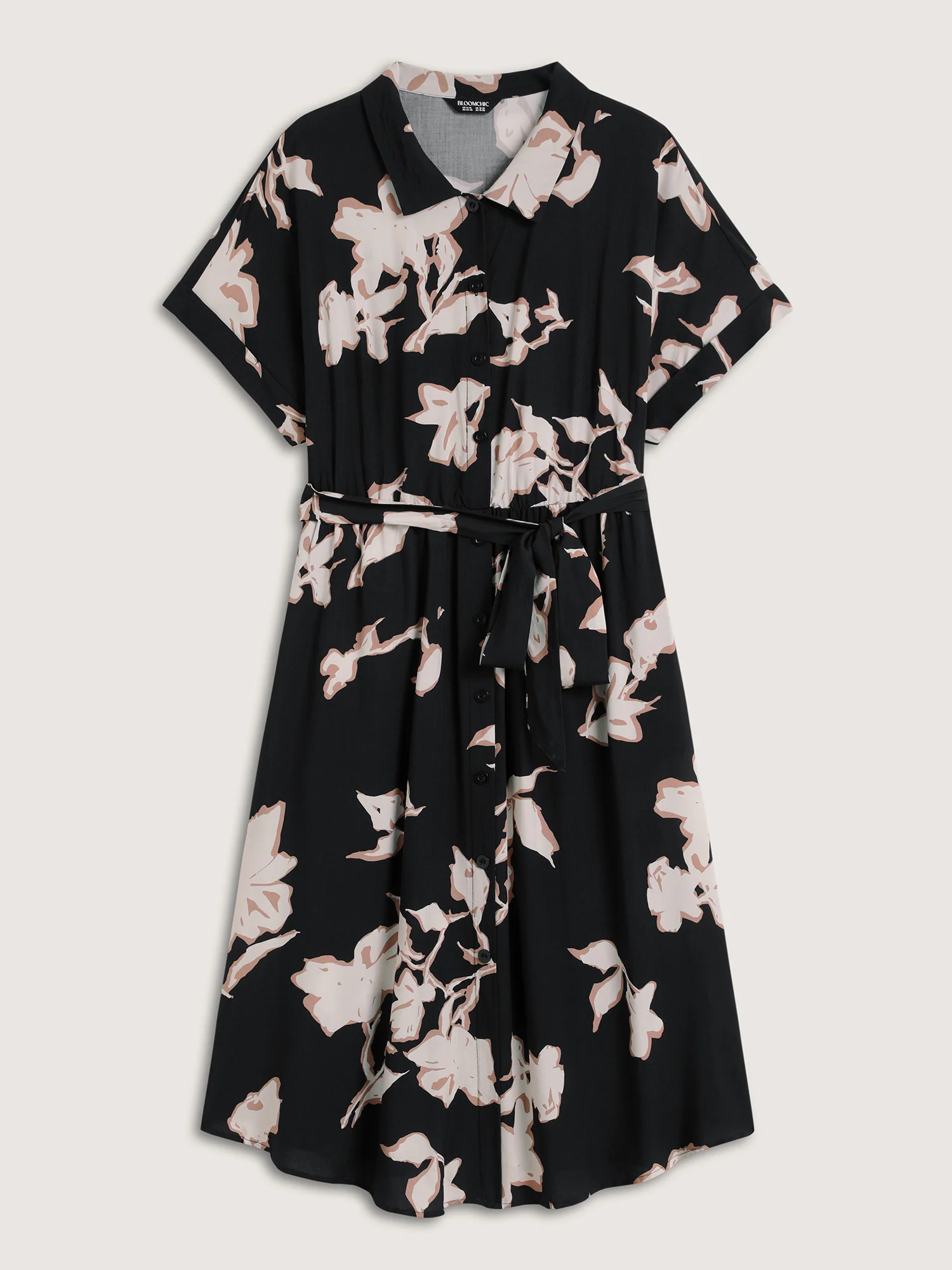Rayon Floral Stretchy Waist Pockets Midi Dress - Image 6