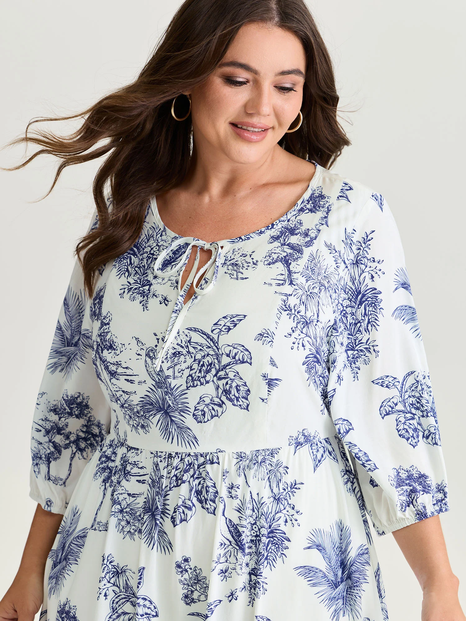 Rayon Gathered Lined Pockets Mini Dress - Image 2