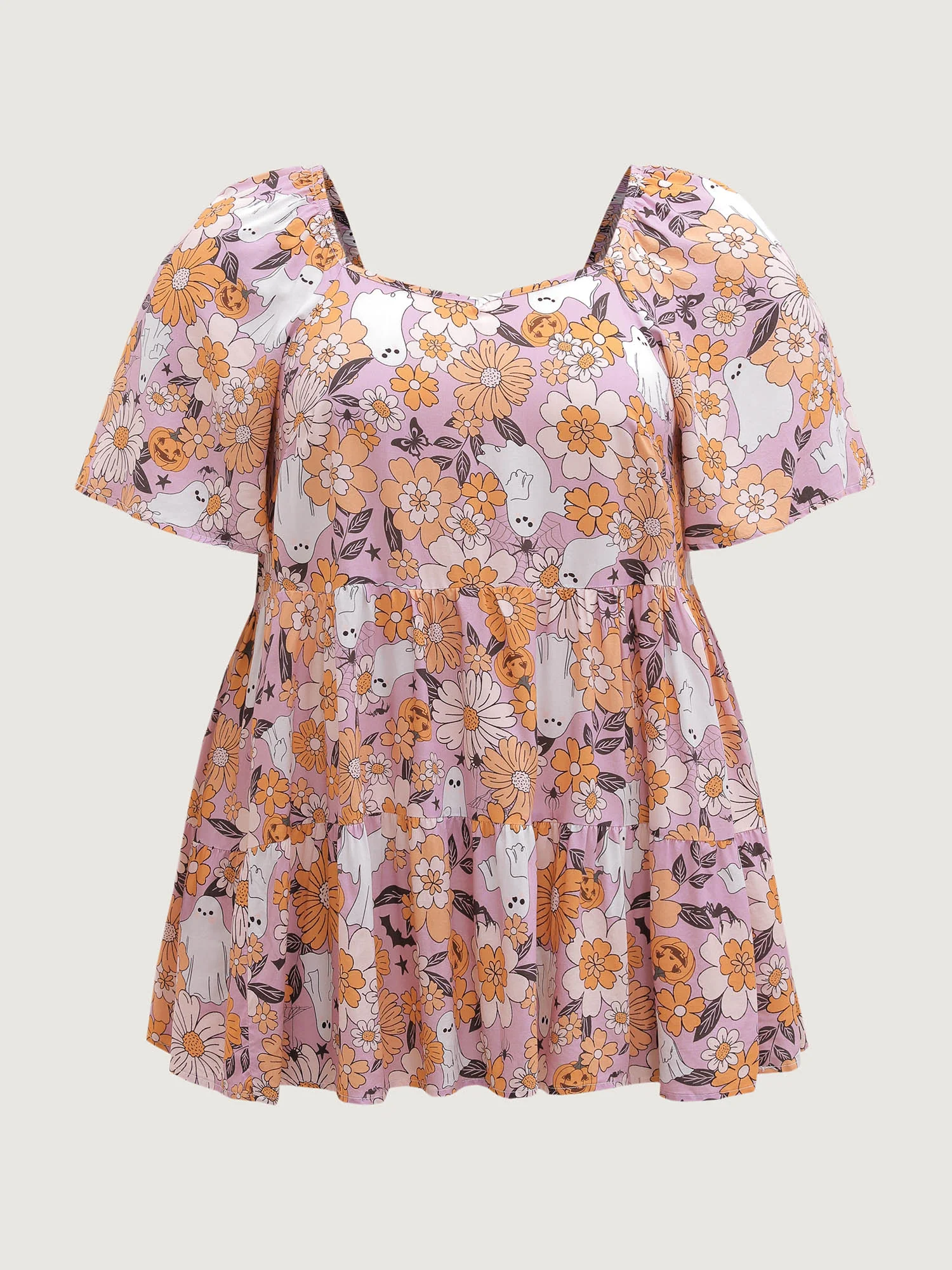 Rayon Halloween Floral Print Blouse - Image 7