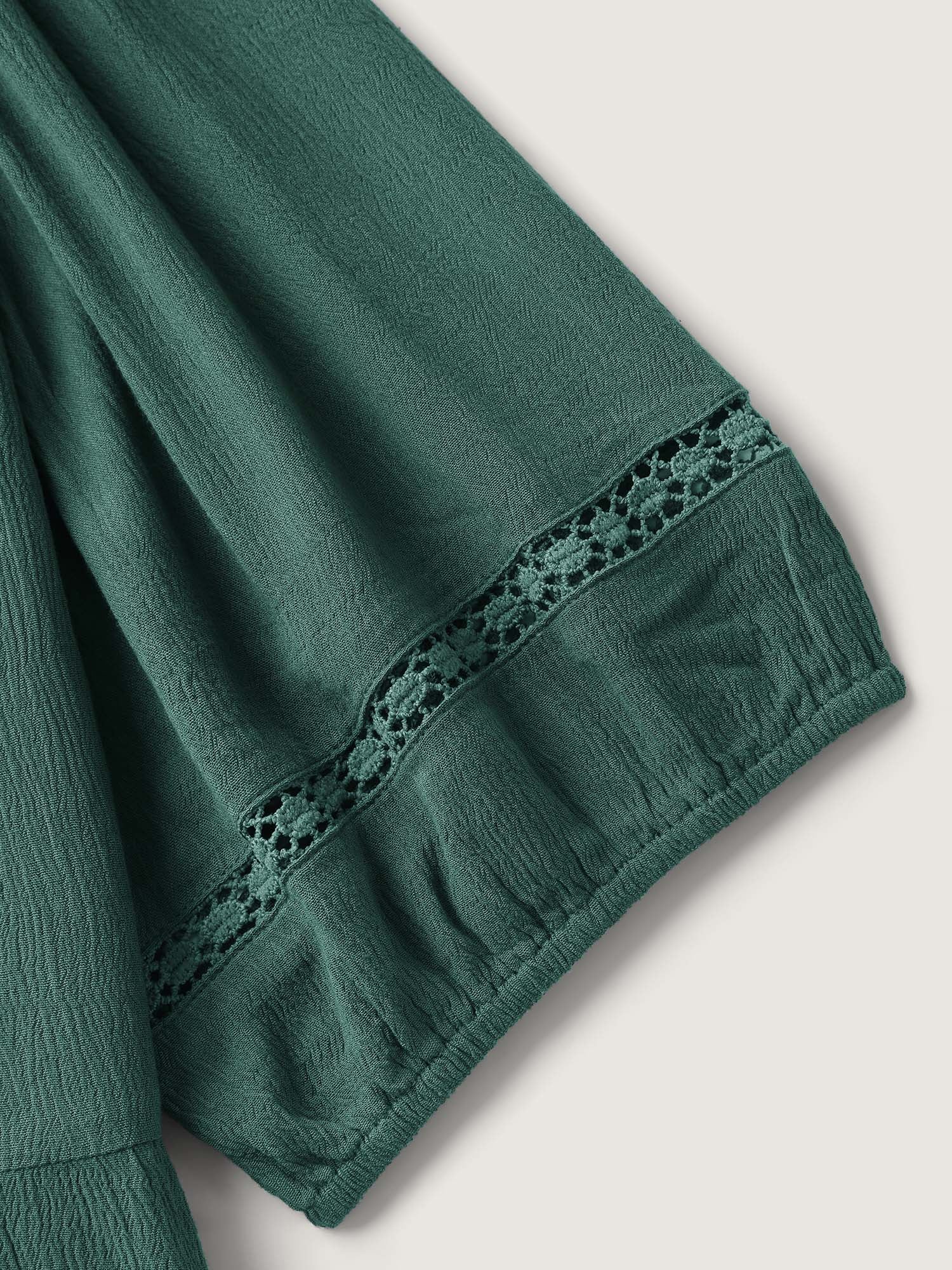 Rayon Lace Tassel Neck-Tie Blouse - Image 6