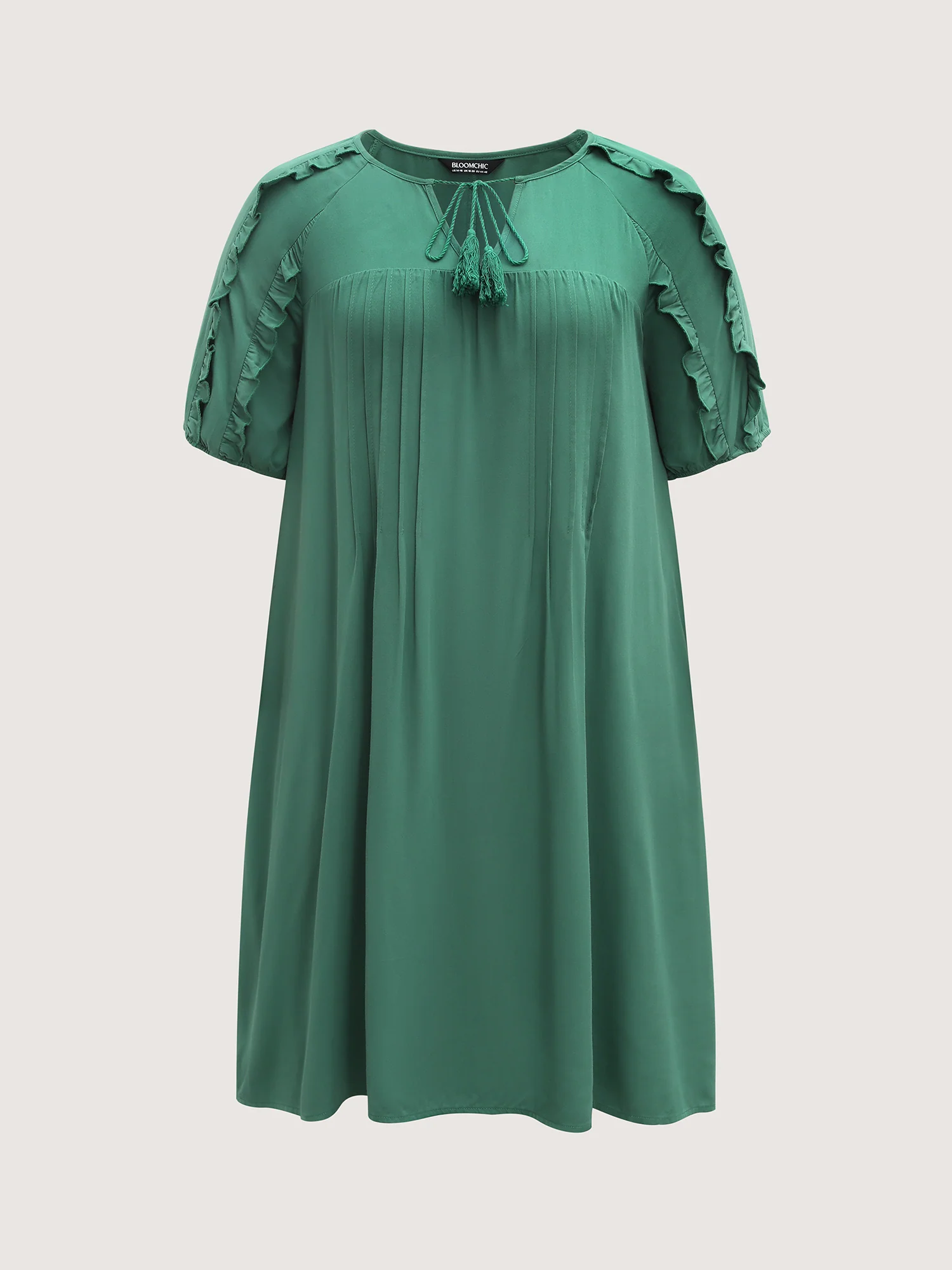 Rayon Neck-Tie Pleated Midi Dress - Image 7