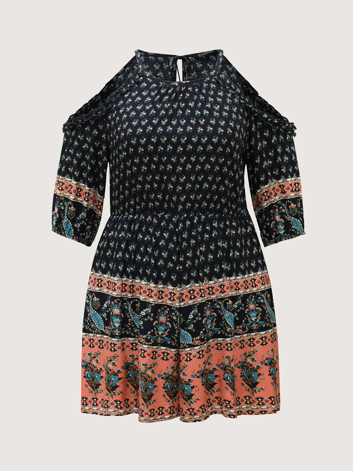 Rayon Off-Shoulder Stretchy Boho Romper - Image 7
