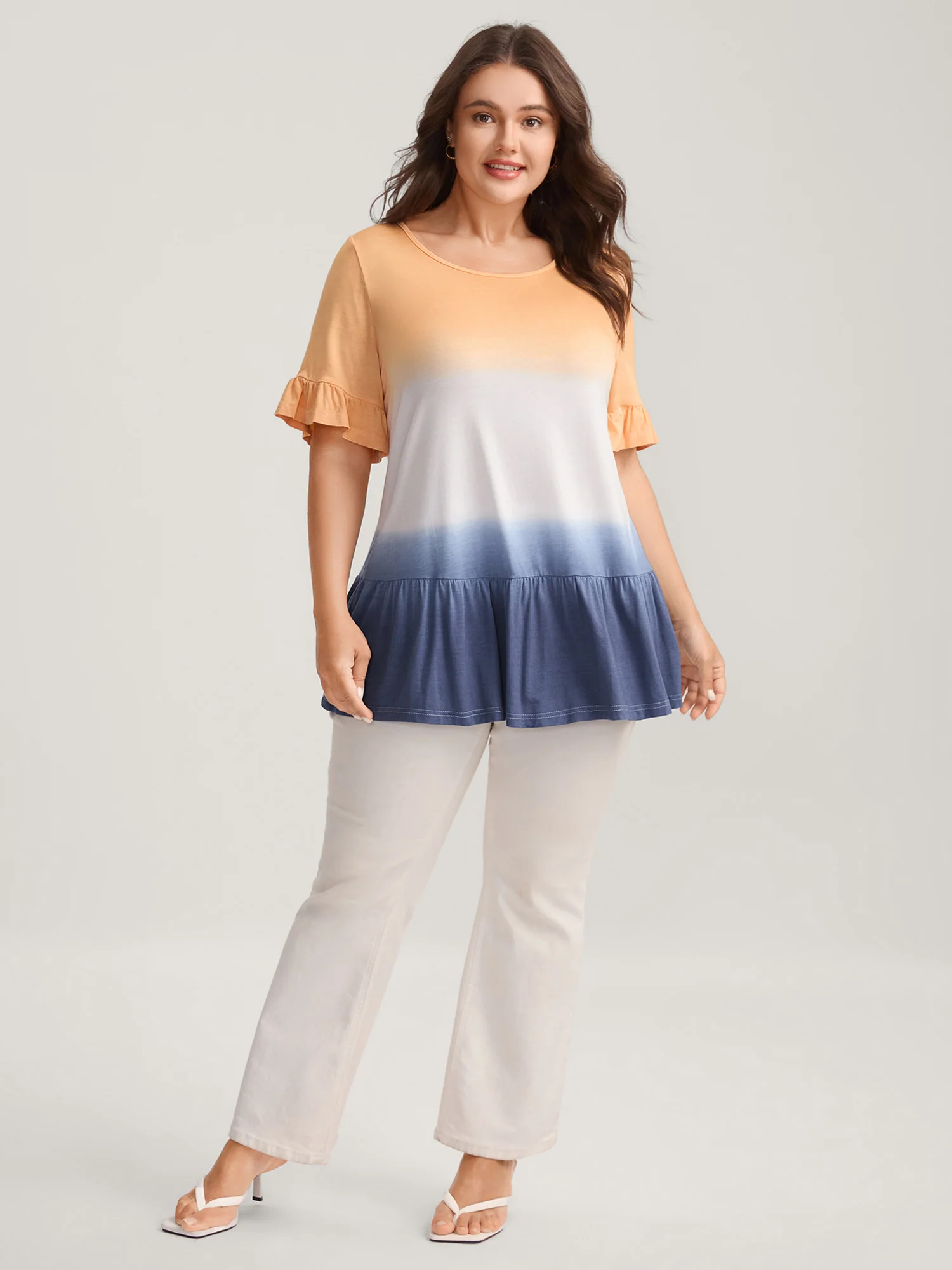 Rayon Ombre Tiered Hem Top - Image 3