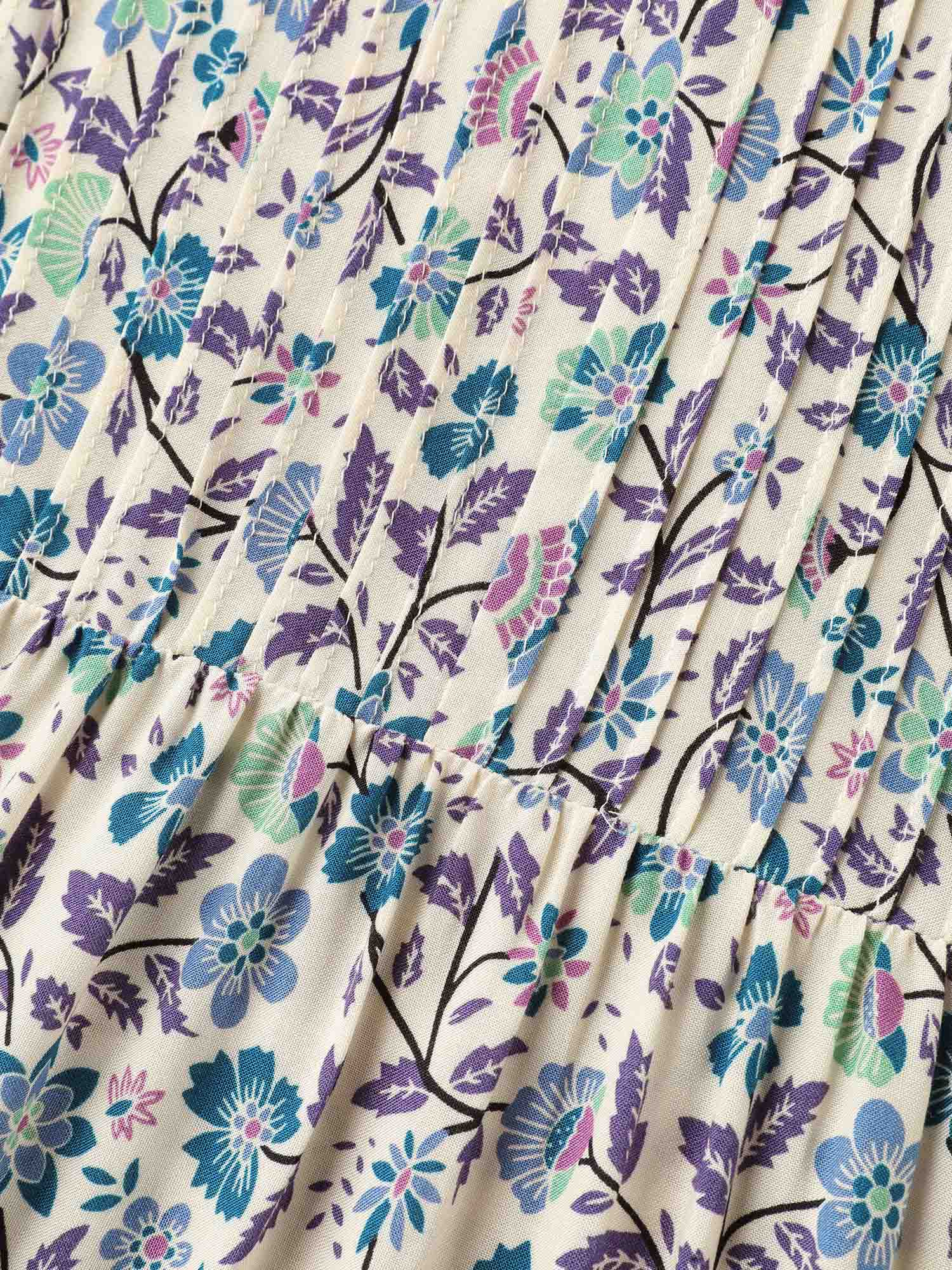 Rayon Pleated Floral Print Blouse - Image 5