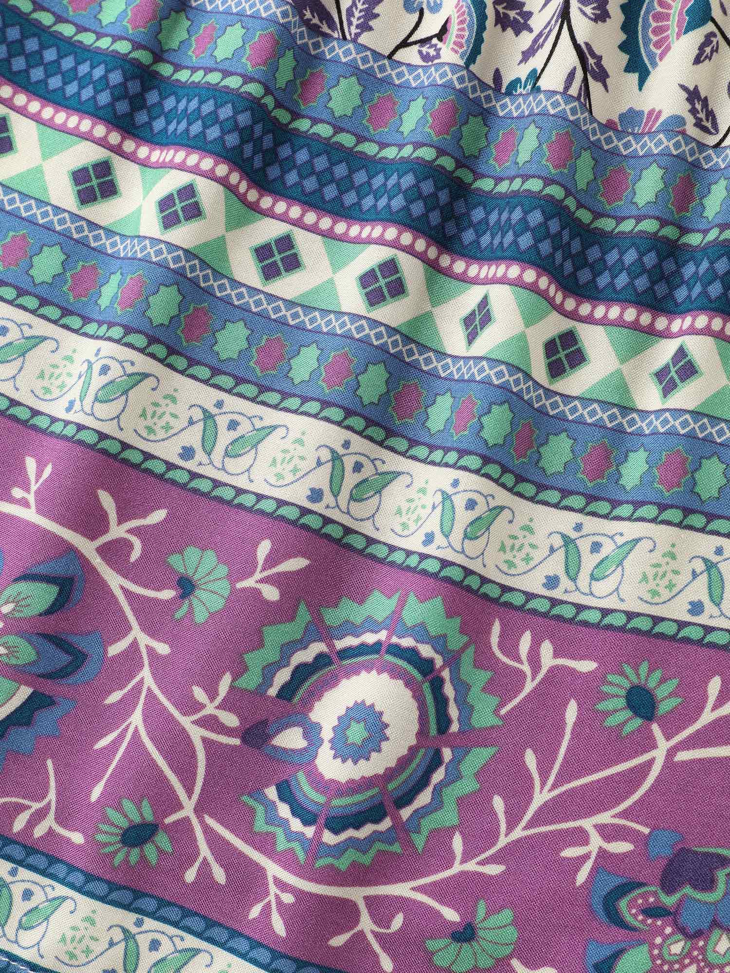 Rayon Pleated Floral Print Blouse - Image 6