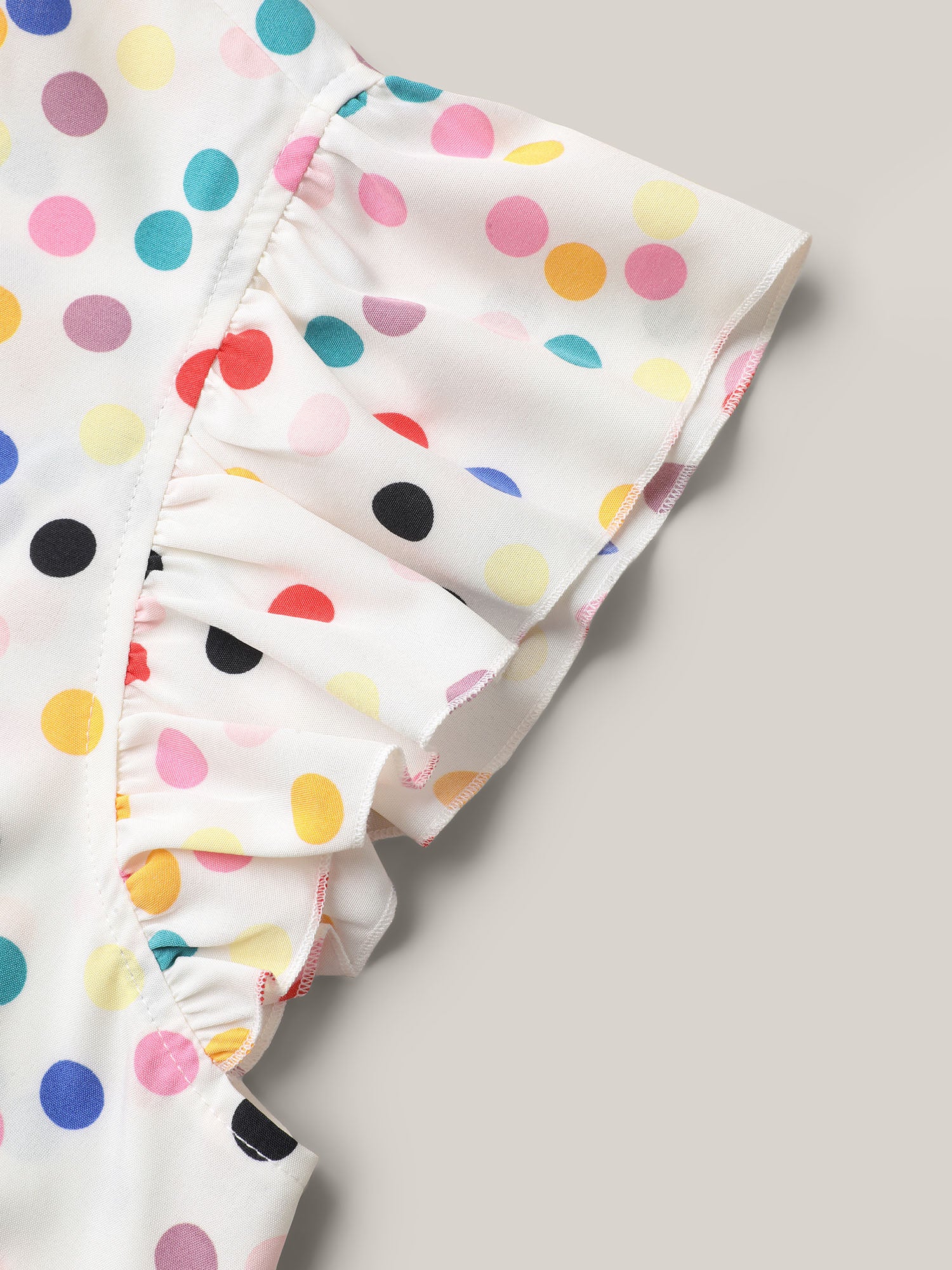 Polka Dot Flutter Sleeve Blouse - Image 6