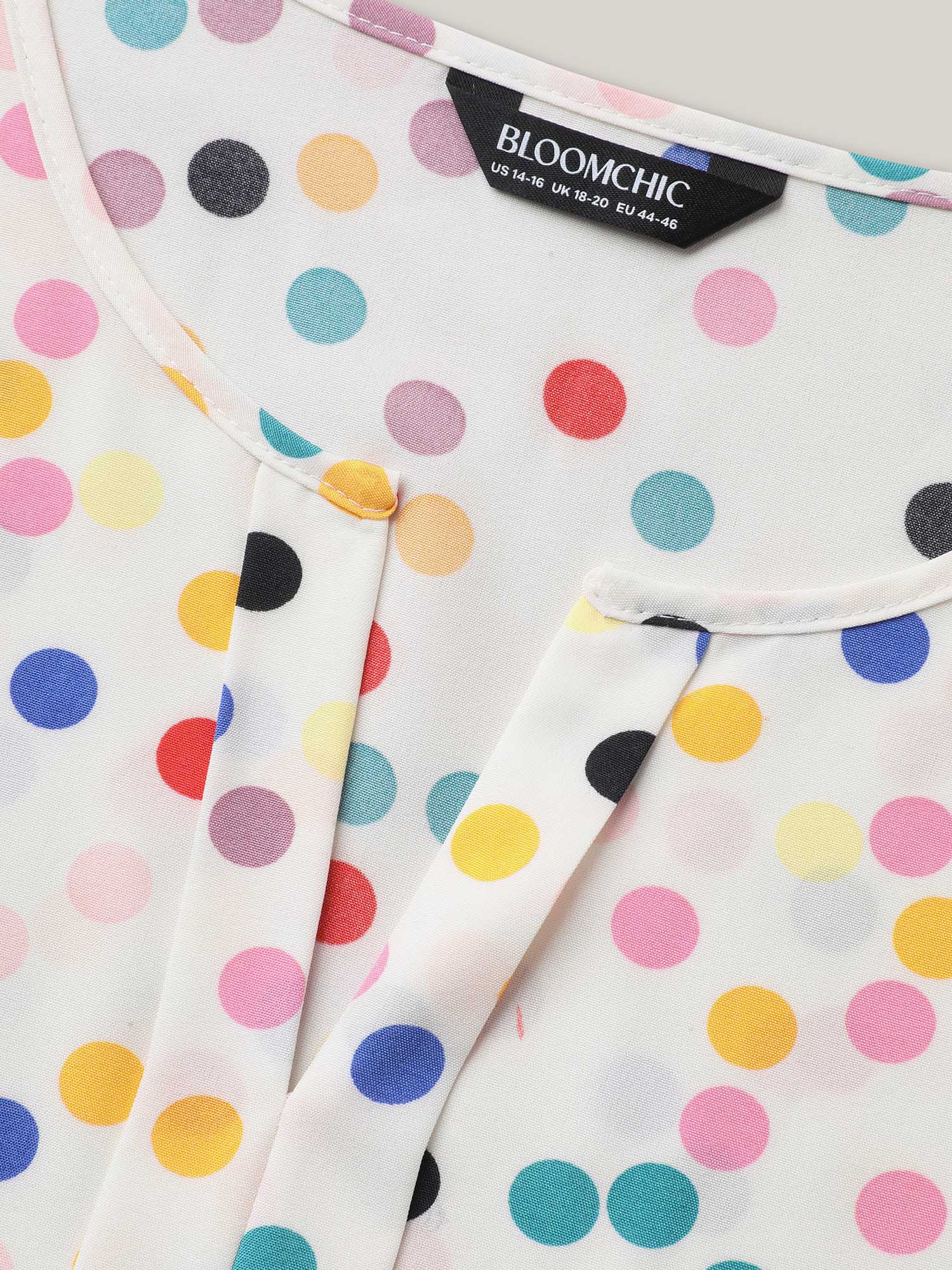 Polka Dot Flutter Sleeve Blouse - Image 7