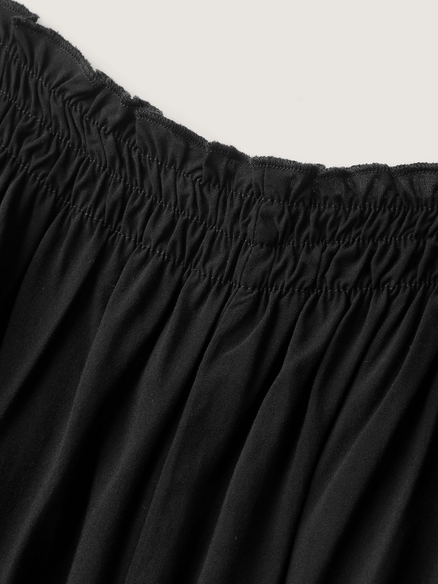Rayon Shirred Flutter Sleeve Pockets Jumpsuit - Image 5