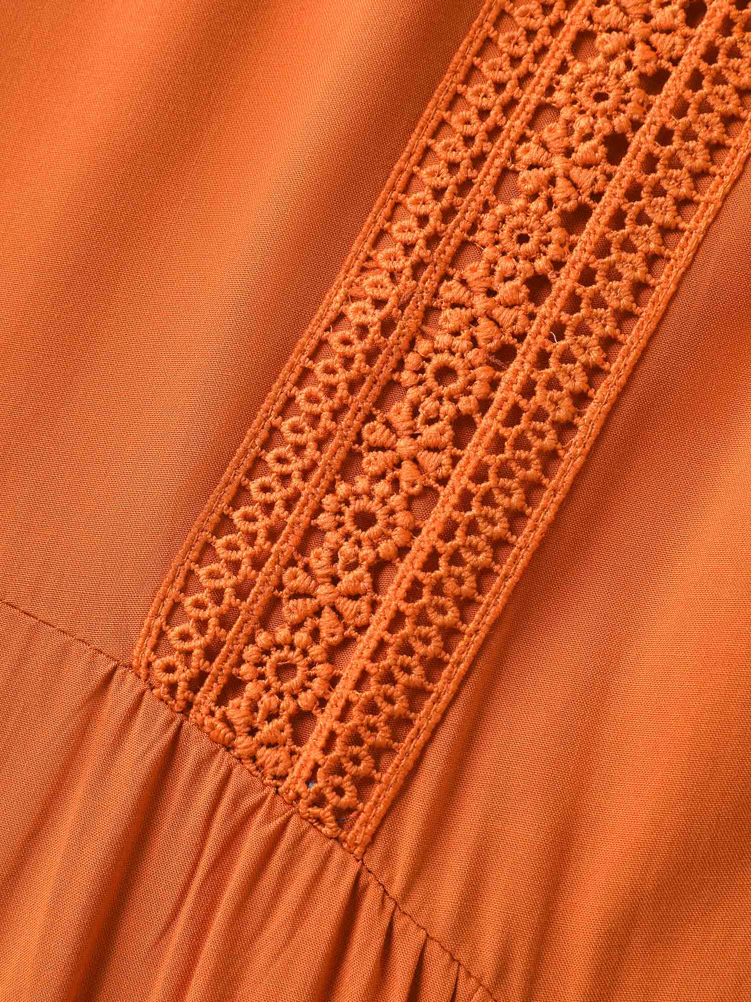 Rayon Stretchy Waist Lace Midi Dress - Image 5