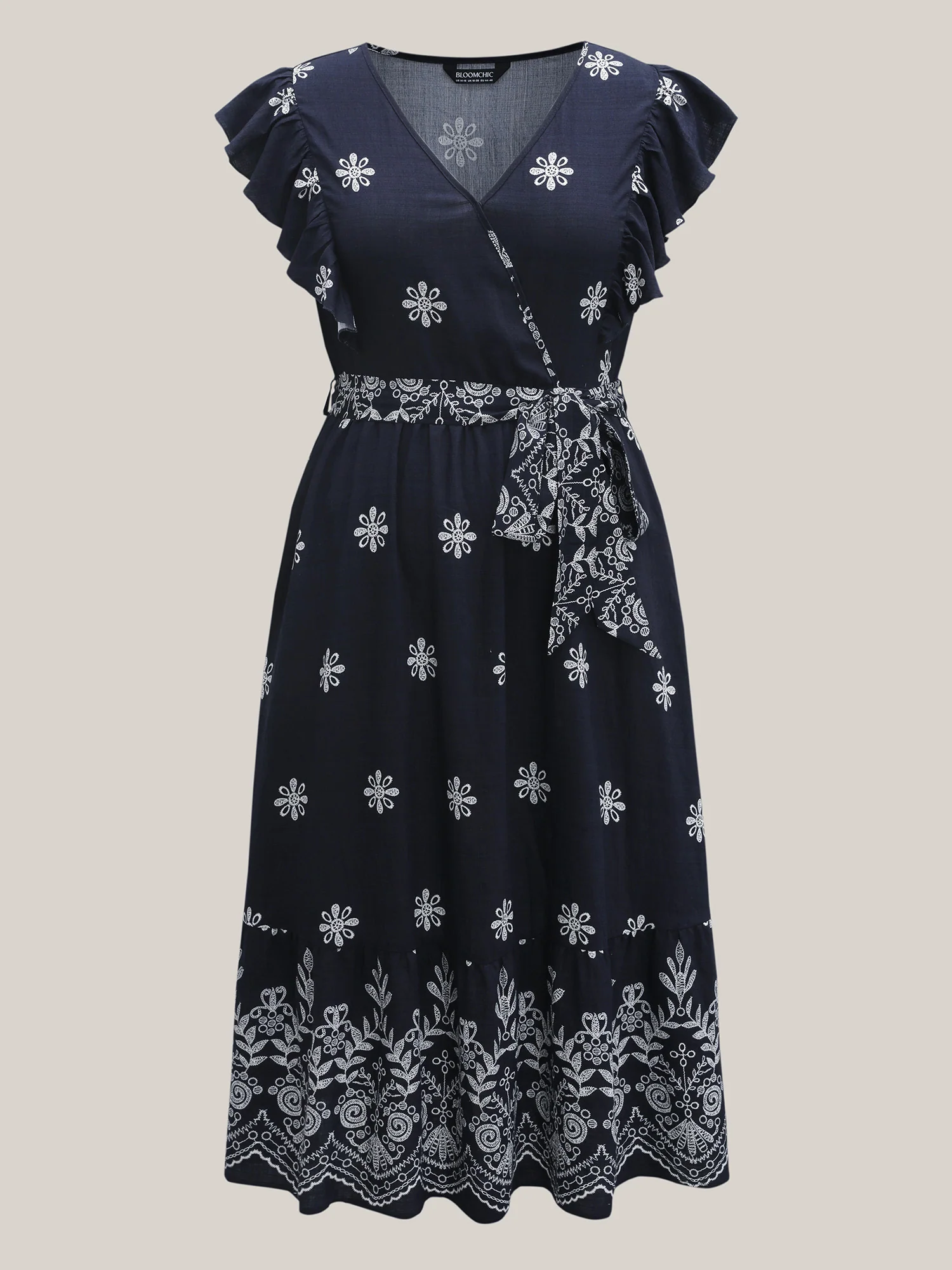 Rayon Stretchy Waist Pockets Flutter Maxi Dress - Image 7