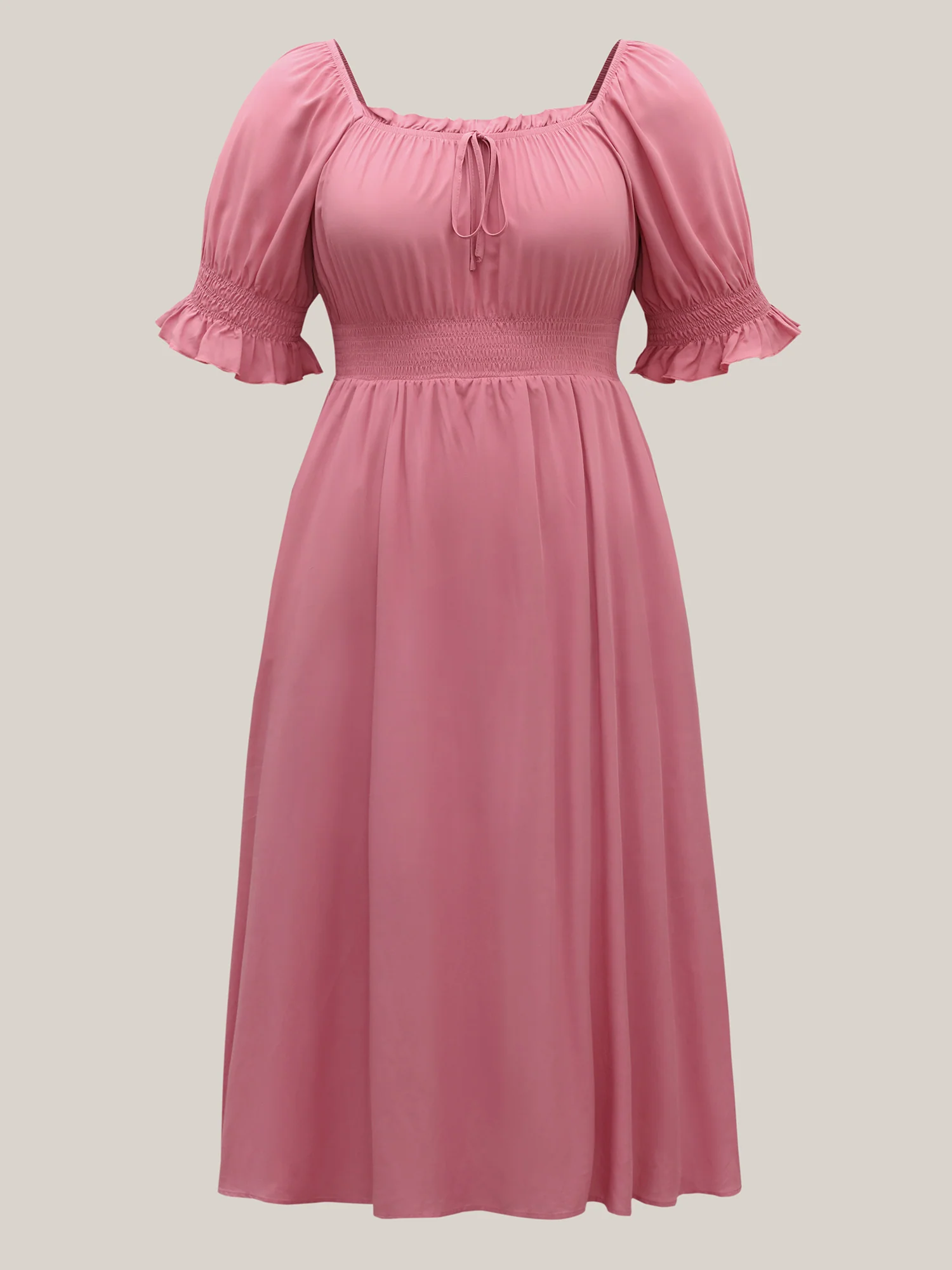 Rayon Stretchy Waist Pockets Milkmaid Dress - Image 5