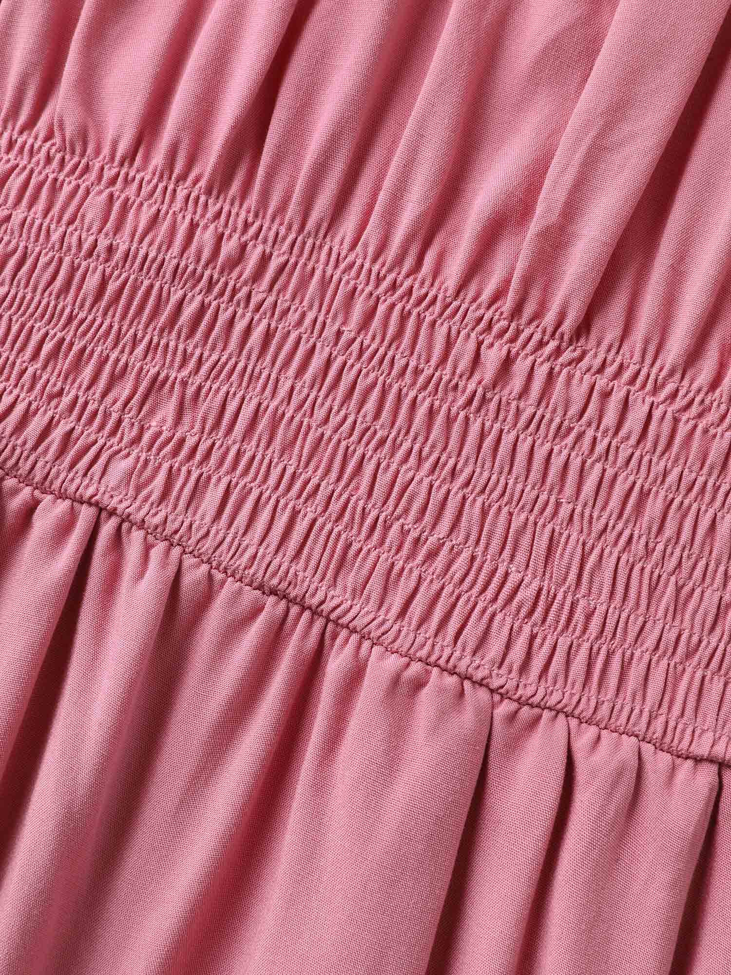 Rayon Stretchy Waist Pockets Milkmaid Dress - Image 6