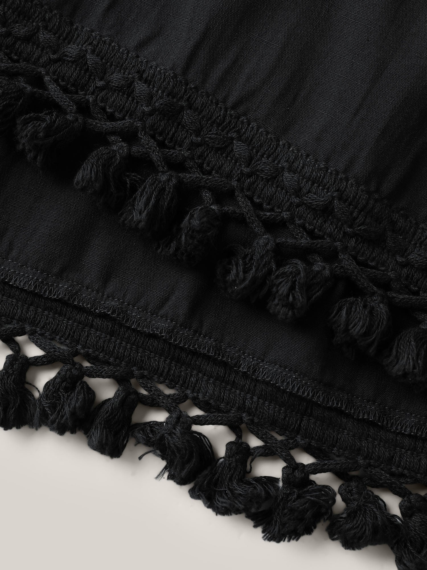 Rayon Tassels Boho Print Relaxed Blouse - Image 6
