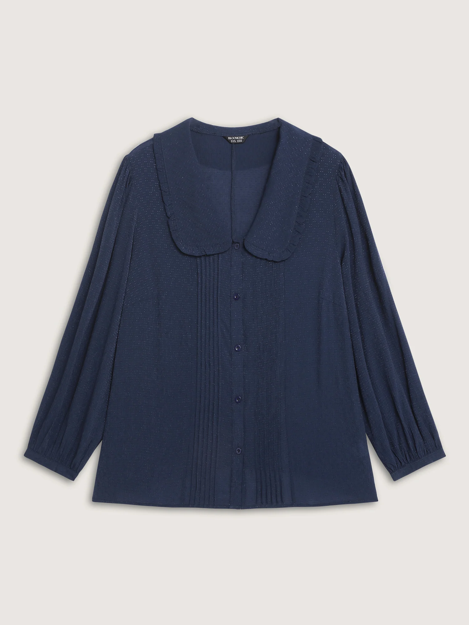 Rayon Textured Semi Sheer Placket Blouse - Image 8