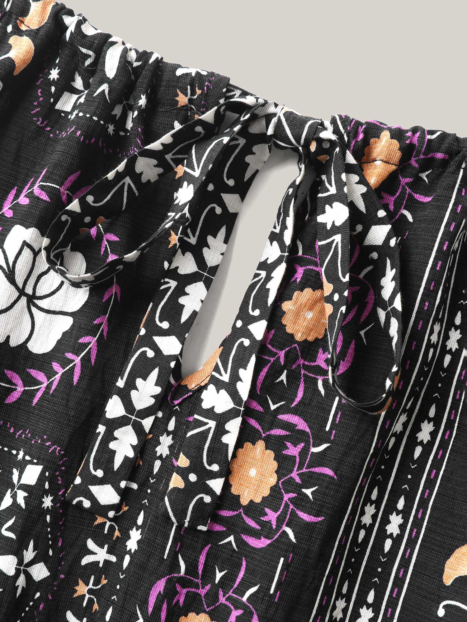 Rayon Tropical Boho Print Stretchy Midi Dress - Image 5