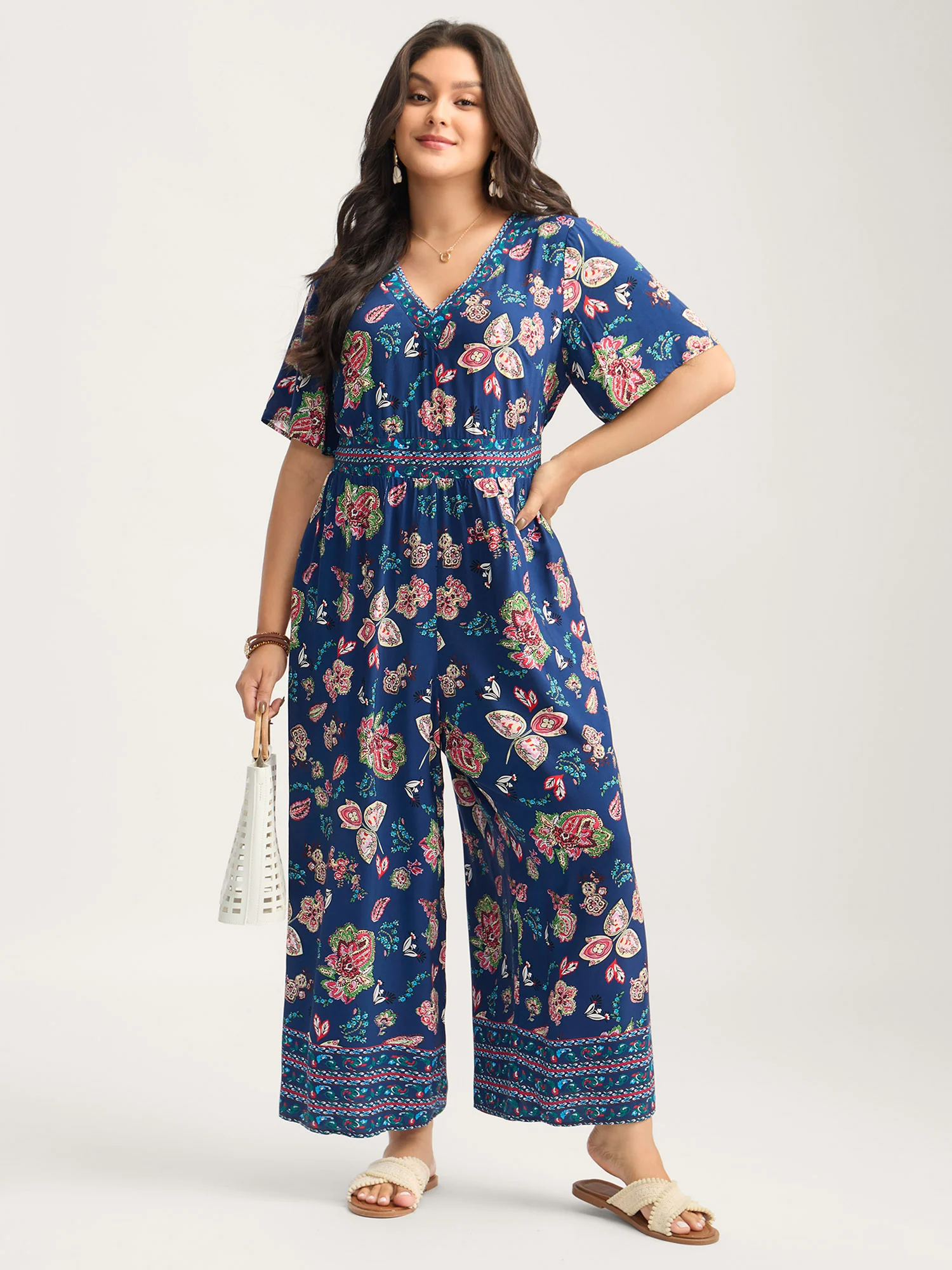 Rayon Tropical Vibes Pockets Jumpsuit - Image 3