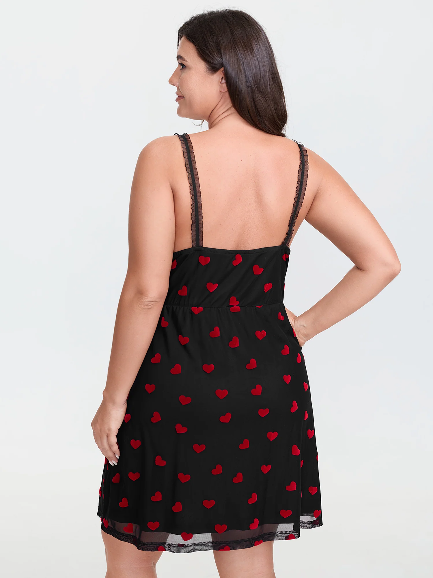 Romantic Heart Print Sheer Nightgown - Image 4