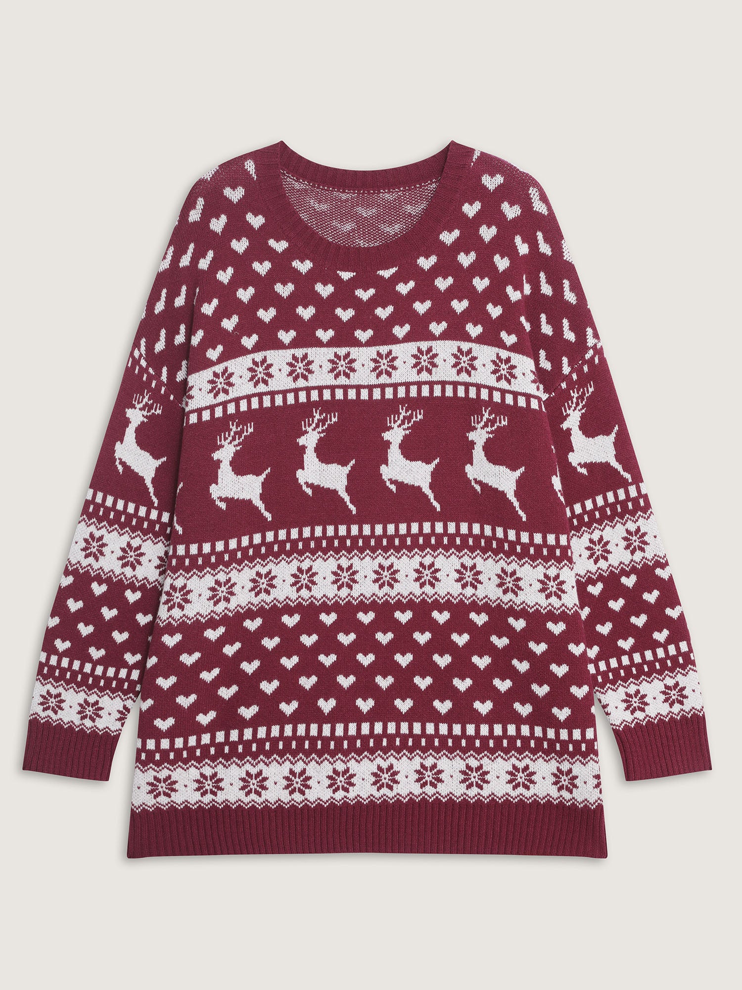 Supersoft Reindeer Holiday Print Round Neck Pullover - Image 5