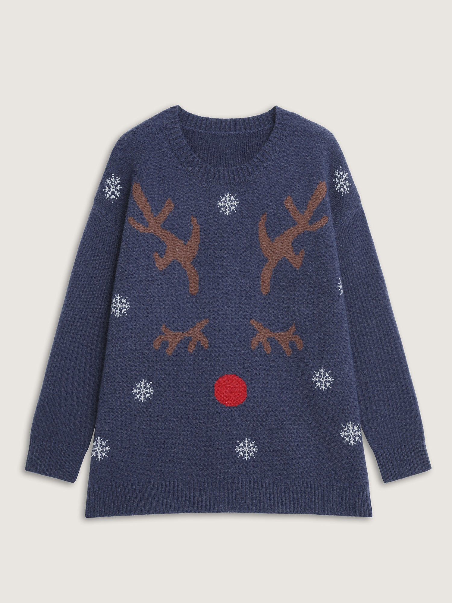 Reindeer Snowy Round Neck Pullover - Image 7