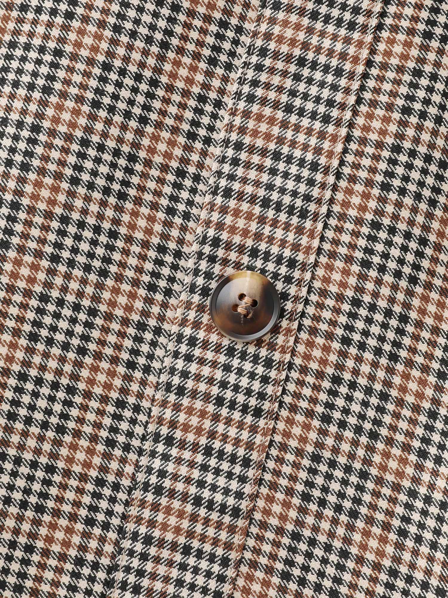 Retro Check Pattern Button Decor Midi Skirt - Image 6