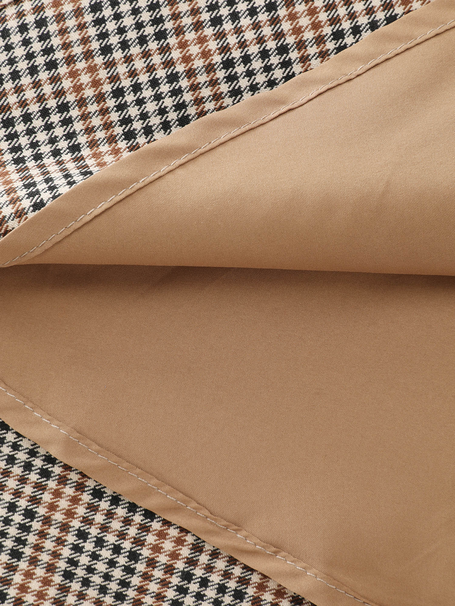 Retro Check Pattern Button Decor Midi Skirt - Image 7