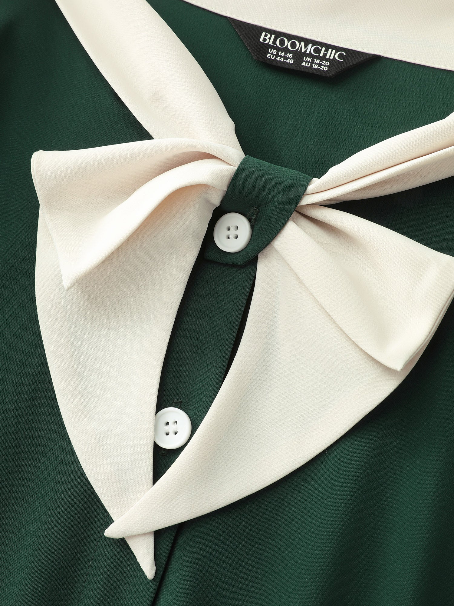 Retro Color Contrast Floating Collar Midi Dress - Image 6