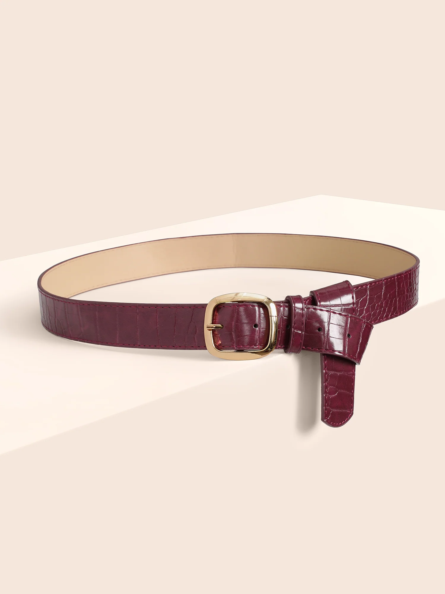 Retro Crocodile Pattern Leather Belt - Image 2