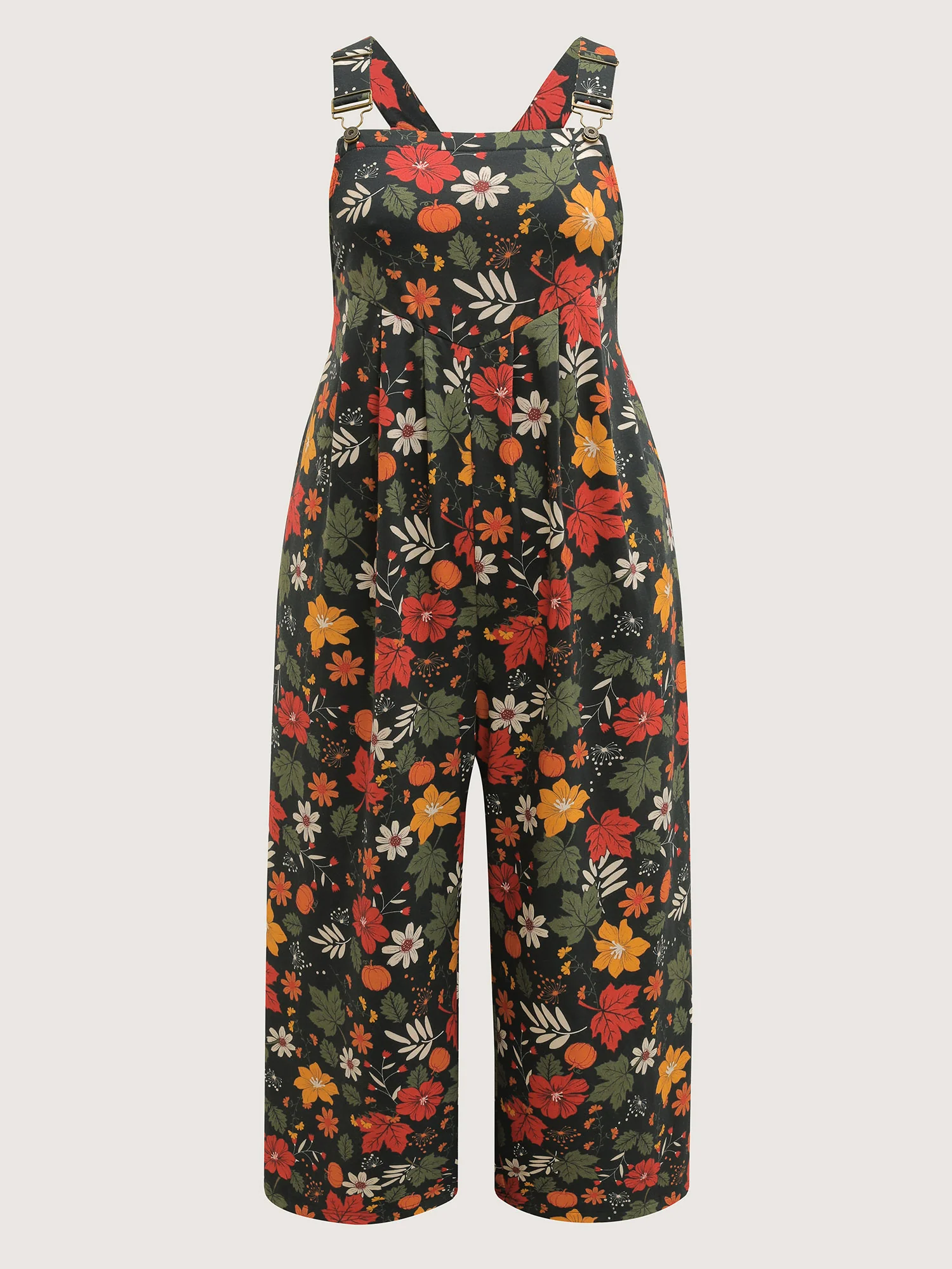 Retro Fall Print Relaxed Fit Jumpsuit - Image 5