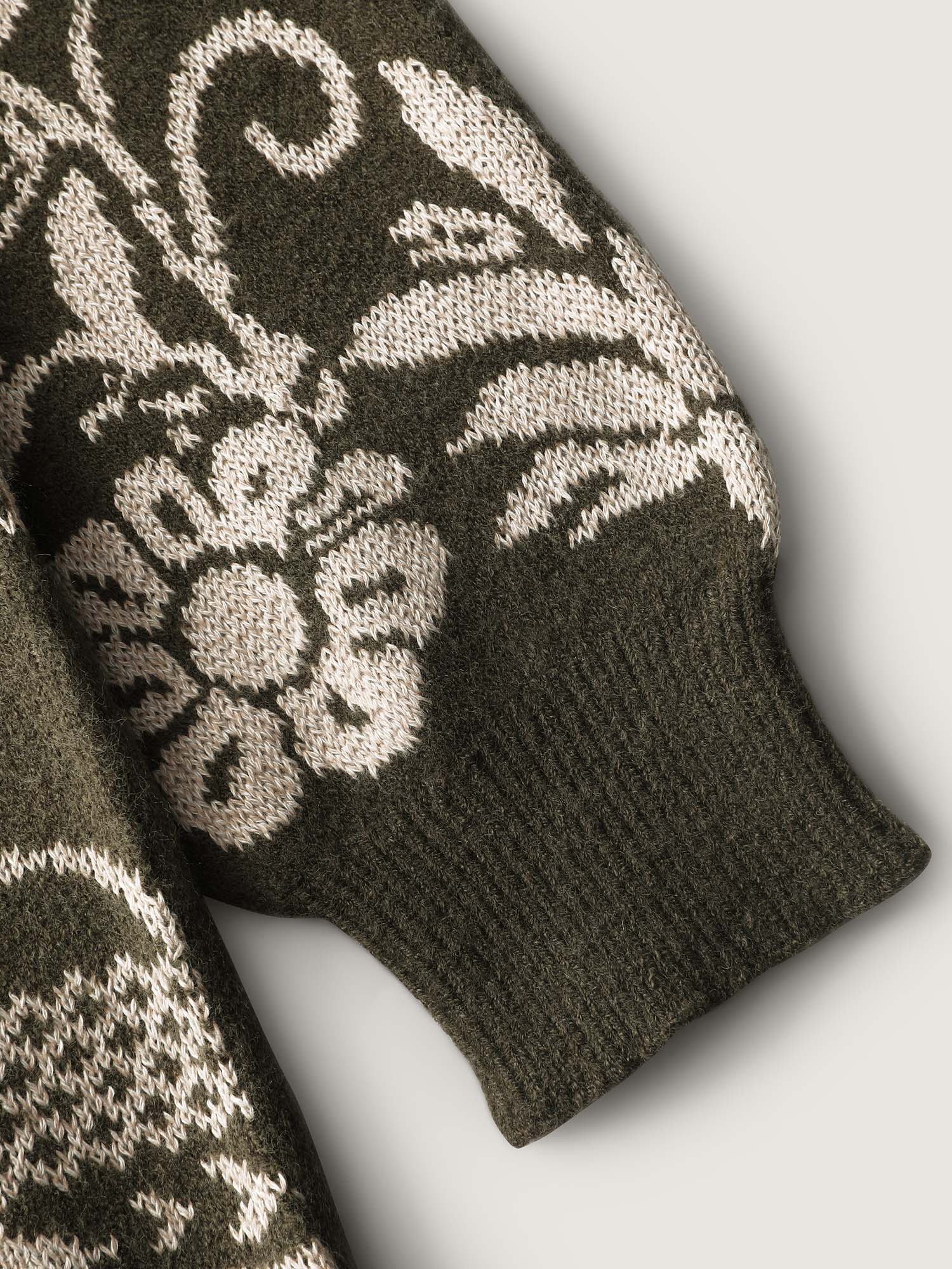 Retro Floral Jacquard Lantern Sleeve Cardigan - Image 6