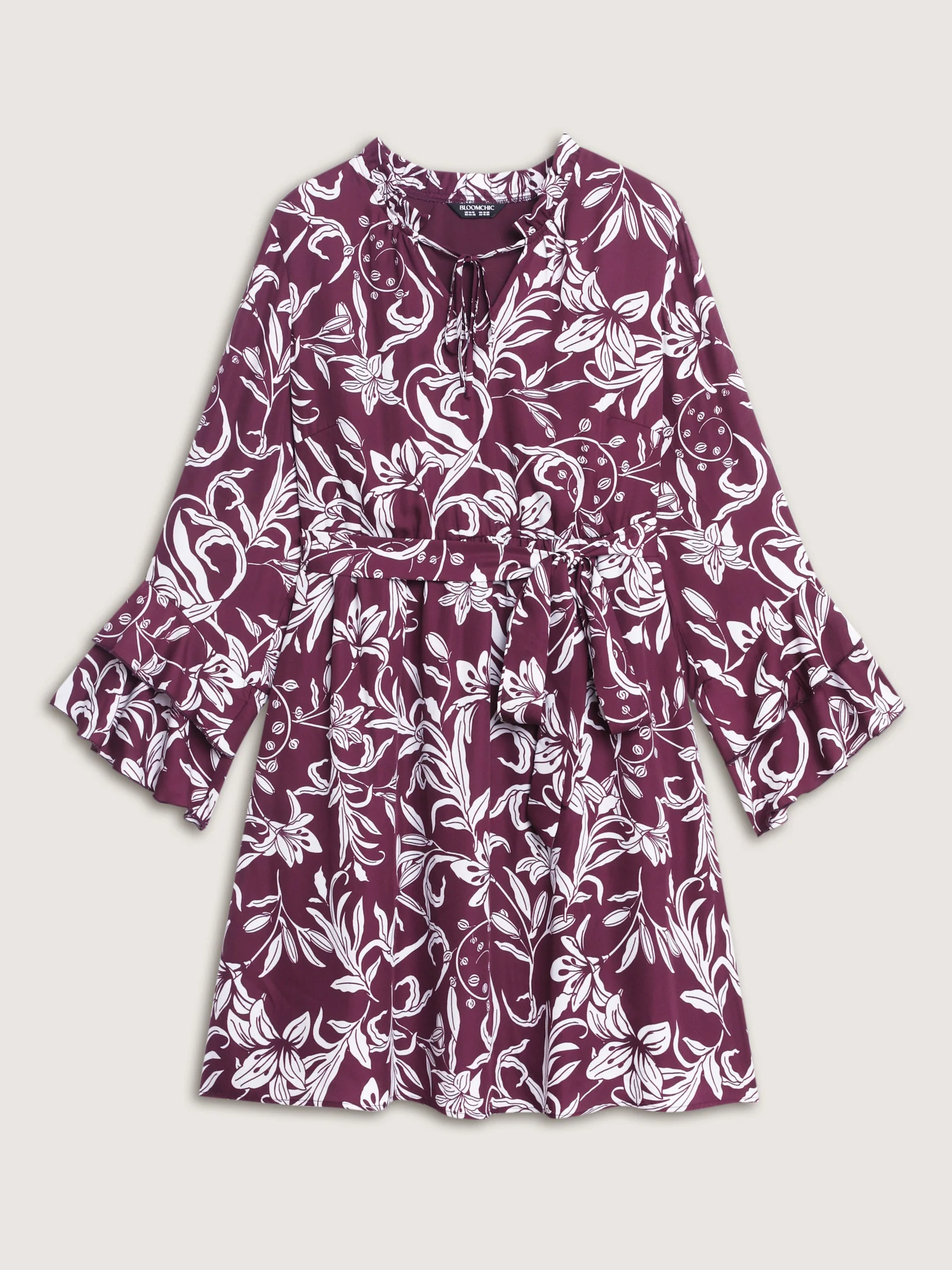 Retro Floral Print A-Line Mini Dress - Image 7
