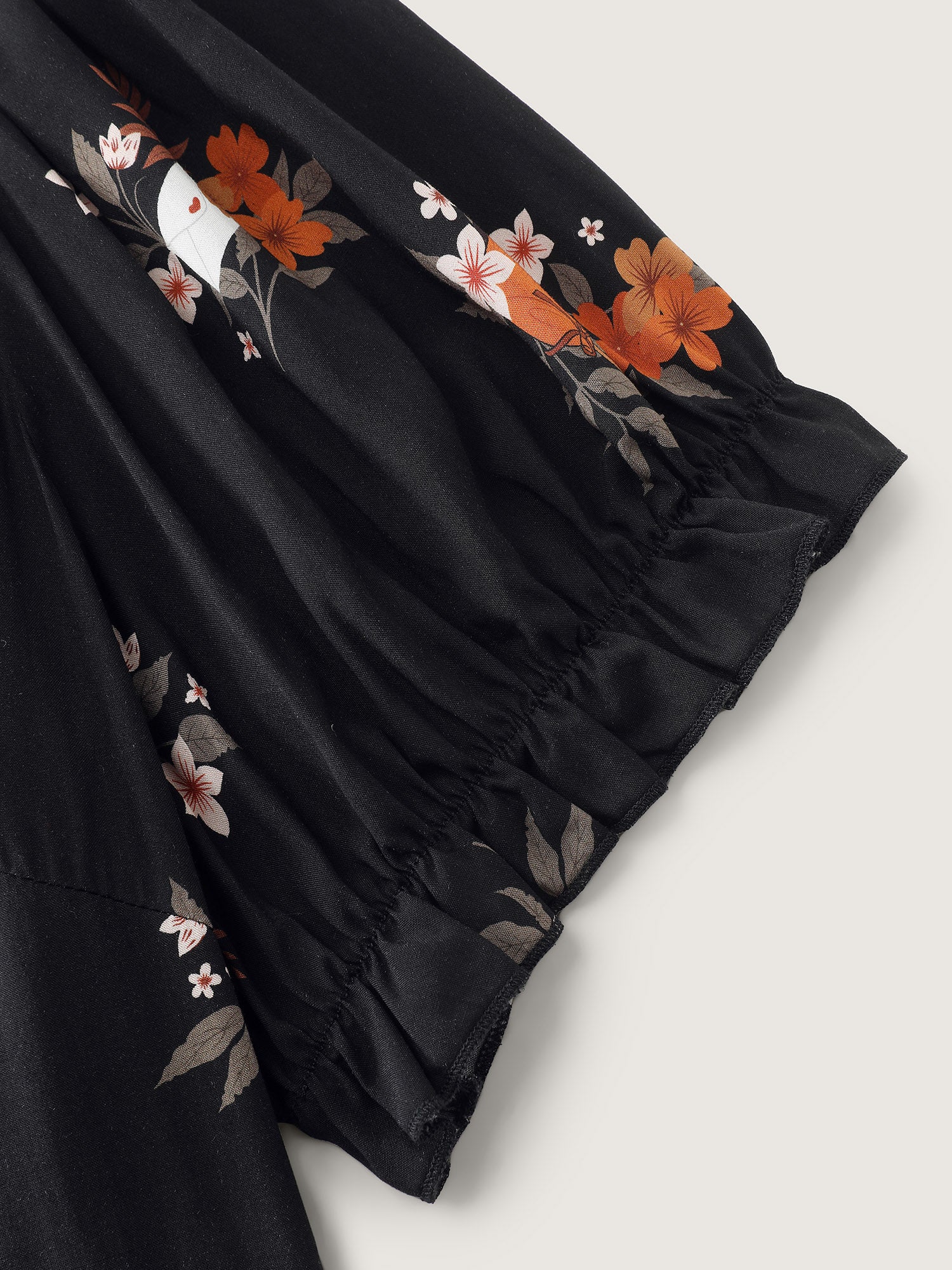 Retro Floral Print Cinched-Waist Midi Dress - Image 6