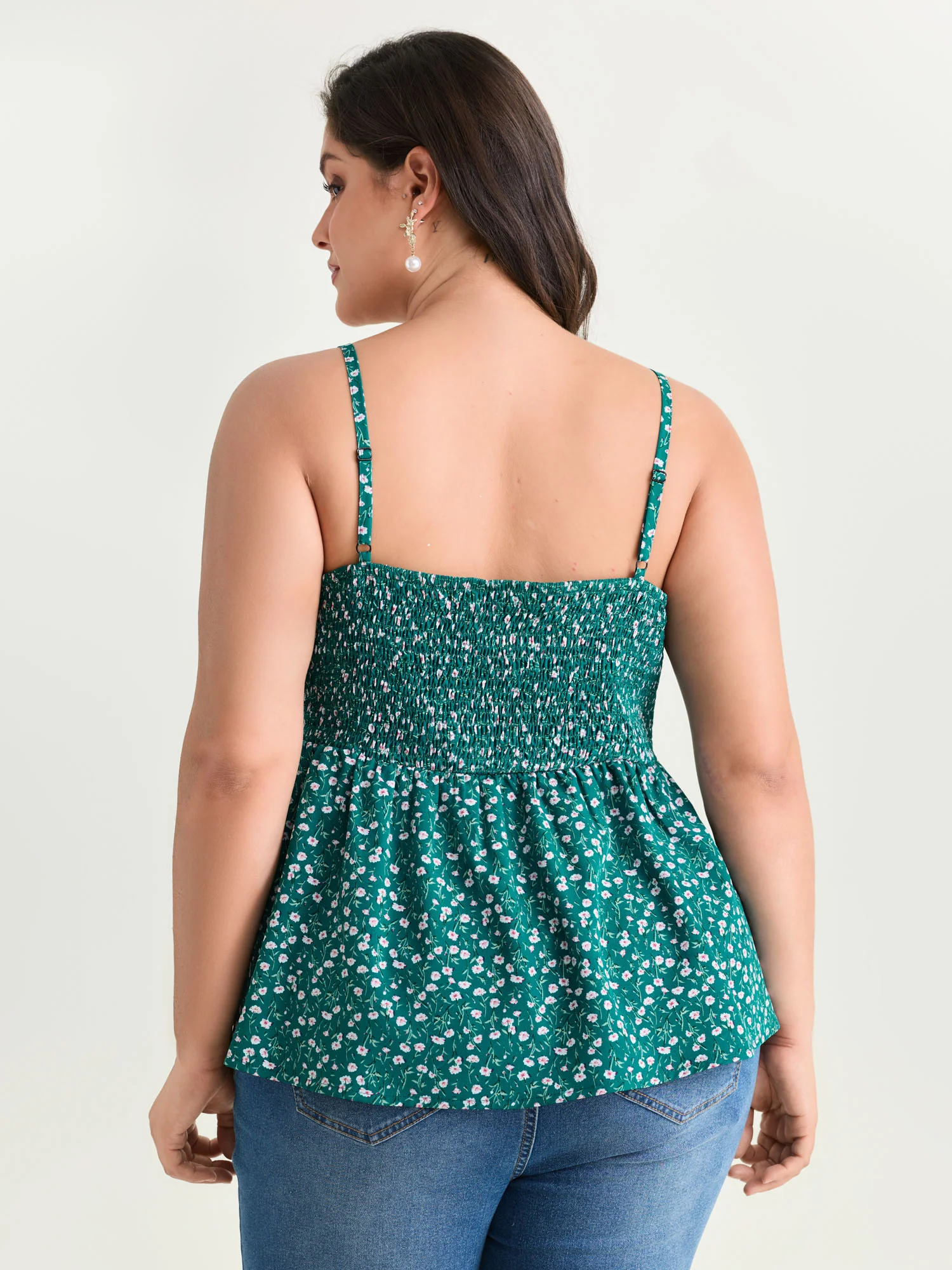 Retro Floral Print Lace Trim Tank Top - Image 11