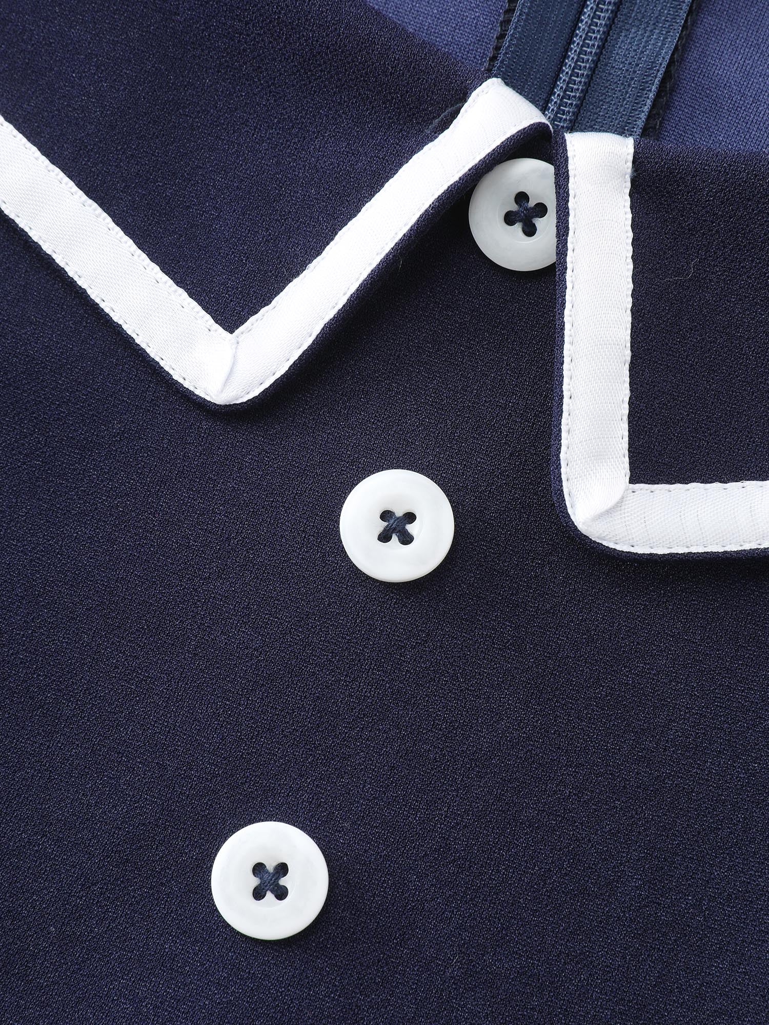 Retro Nautical Detail Color Contrast Mini Dress - Image 5