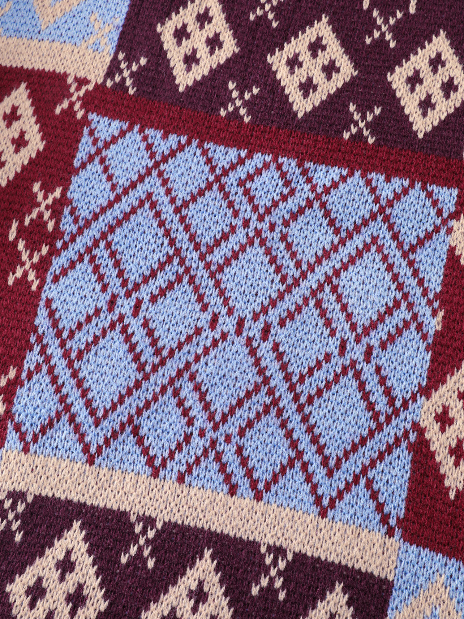 Retro Pattern Jacquard Color Block Pullover - Image 6