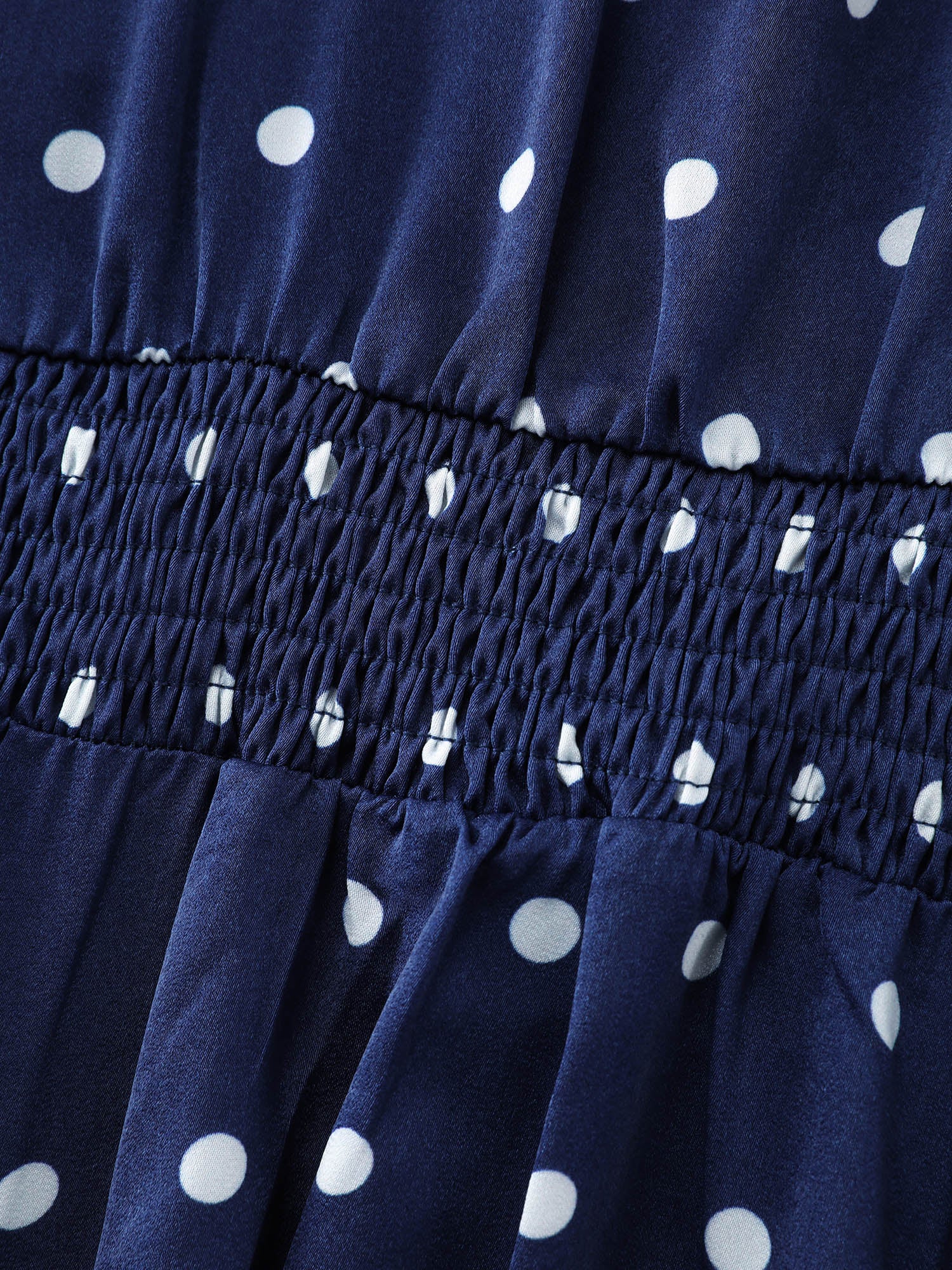 Retro Polka Dots Cinched-Waist Blouse - Image 5