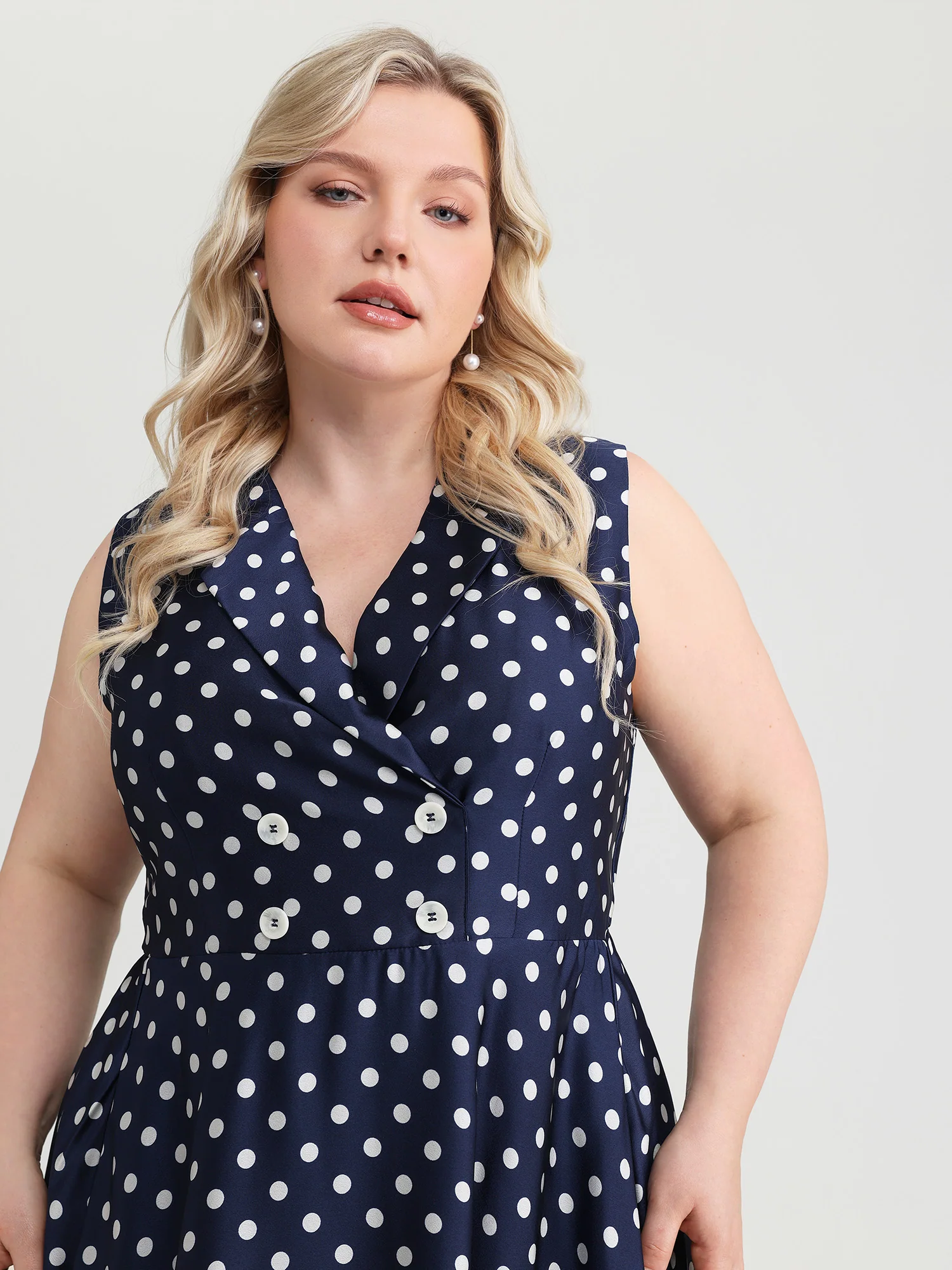 Retro Polka Dots Fit And Flare Mini Dress - Image 2