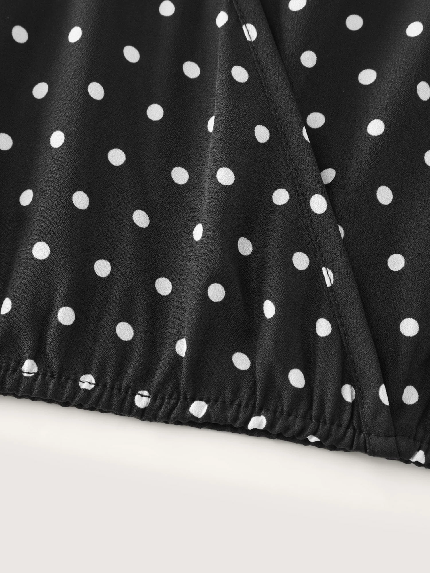 Retro Polka Dots Ribbon Neckline Blouse - Image 7